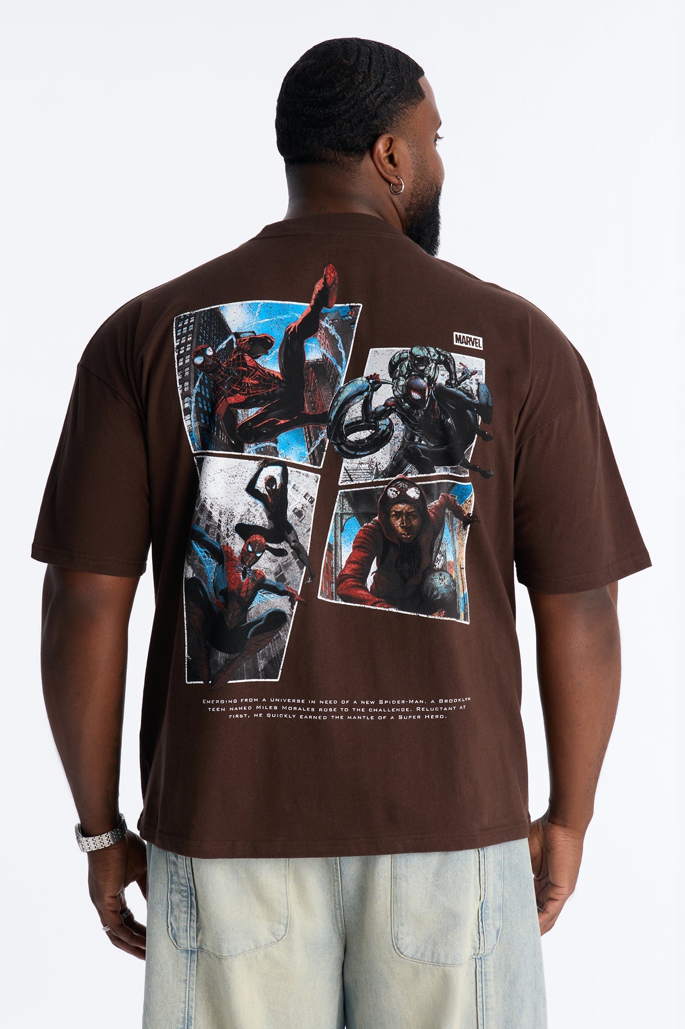 Boxy Spider Man Be Yourself Short Sleeve Tee - Brown