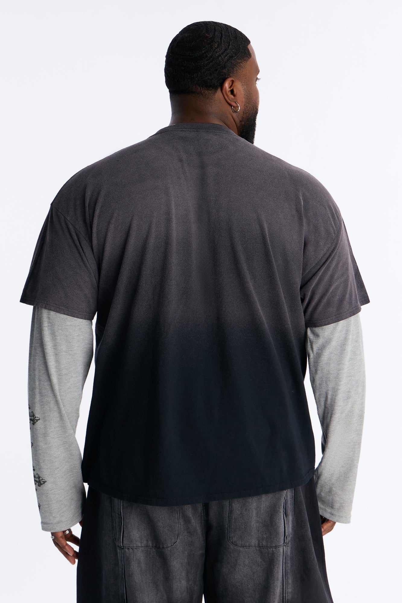 Cross My Heart 2fer Long Sleeve Tee - Black