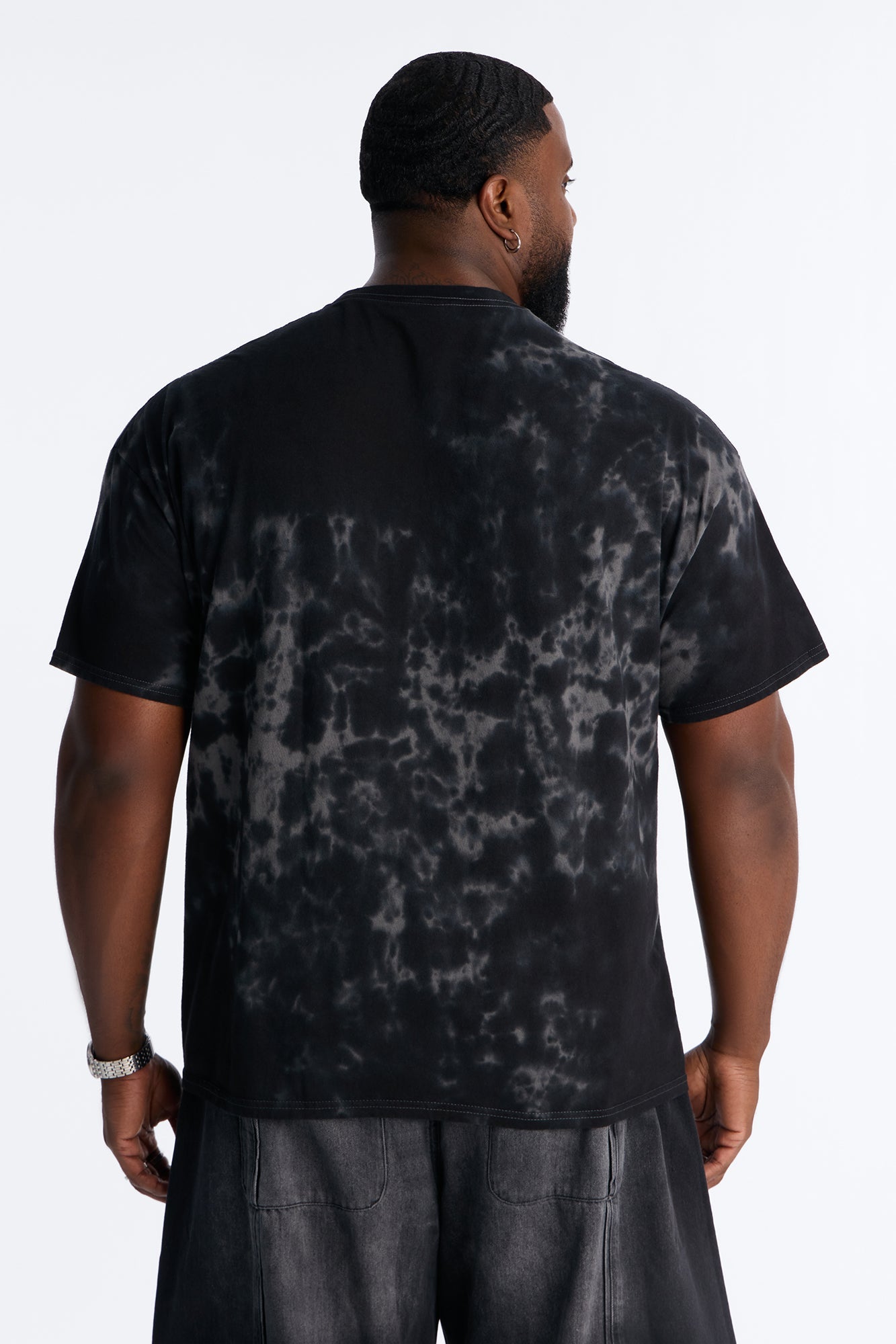 Faith Tye Dye Oversized Short Sleeve Tee - Black
