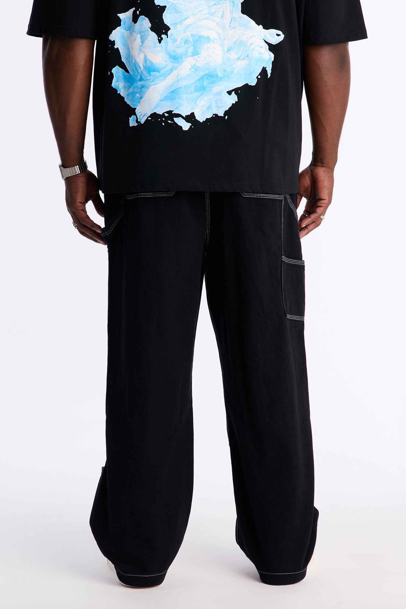 Baggy Tetris Maze Multi Pocket Pant - Black