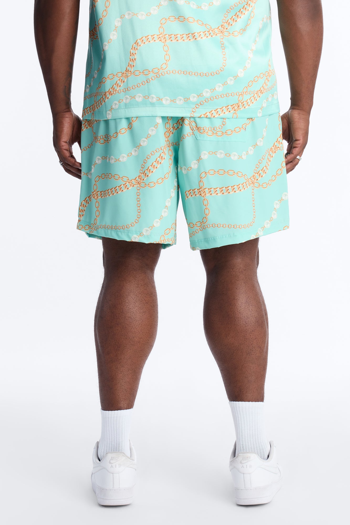 Chain Flex Printed Swim Trunk 7″ - Blue