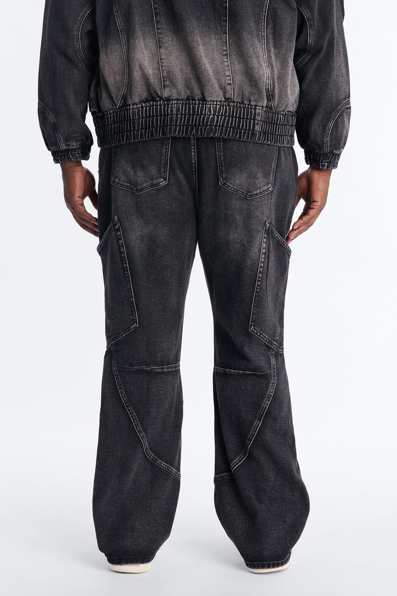 Stacked Slim Flare Panel Feeling It Jean - Black Wash