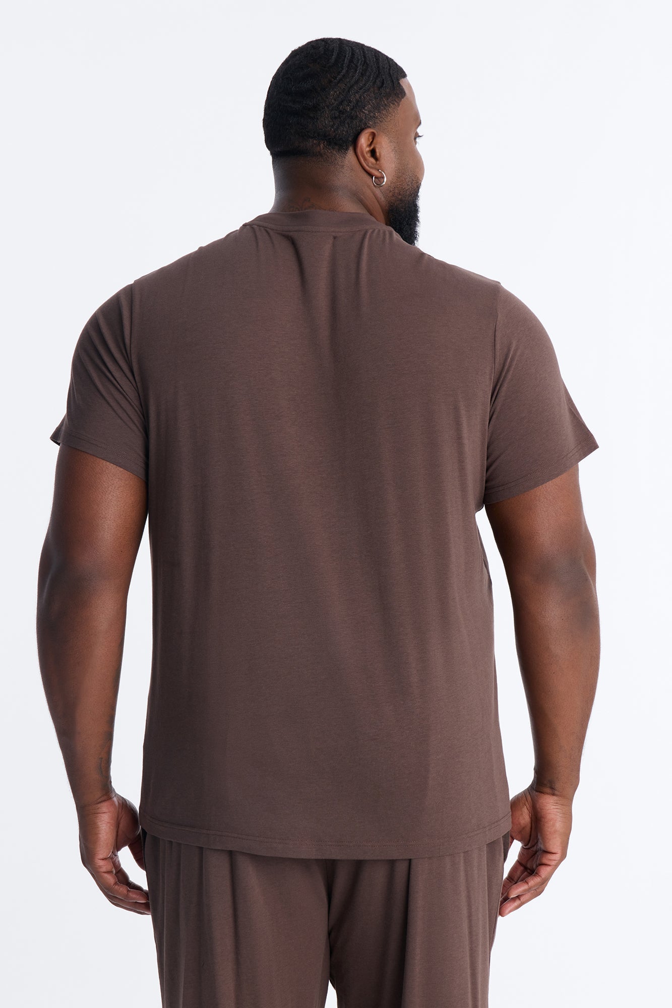 Essential Modal Lounge Short Sleeve Tee - Chocolate