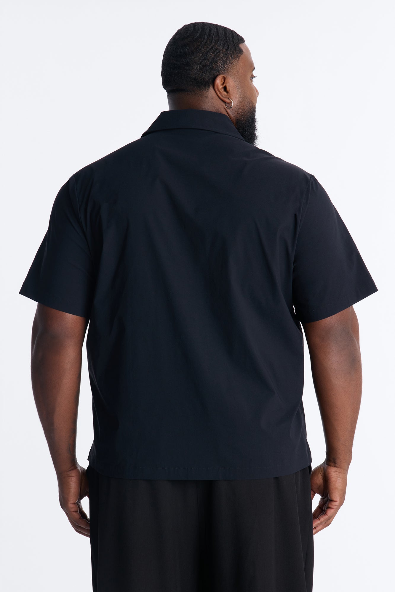 Montez Cuban Collar Button Up Shirt - Black