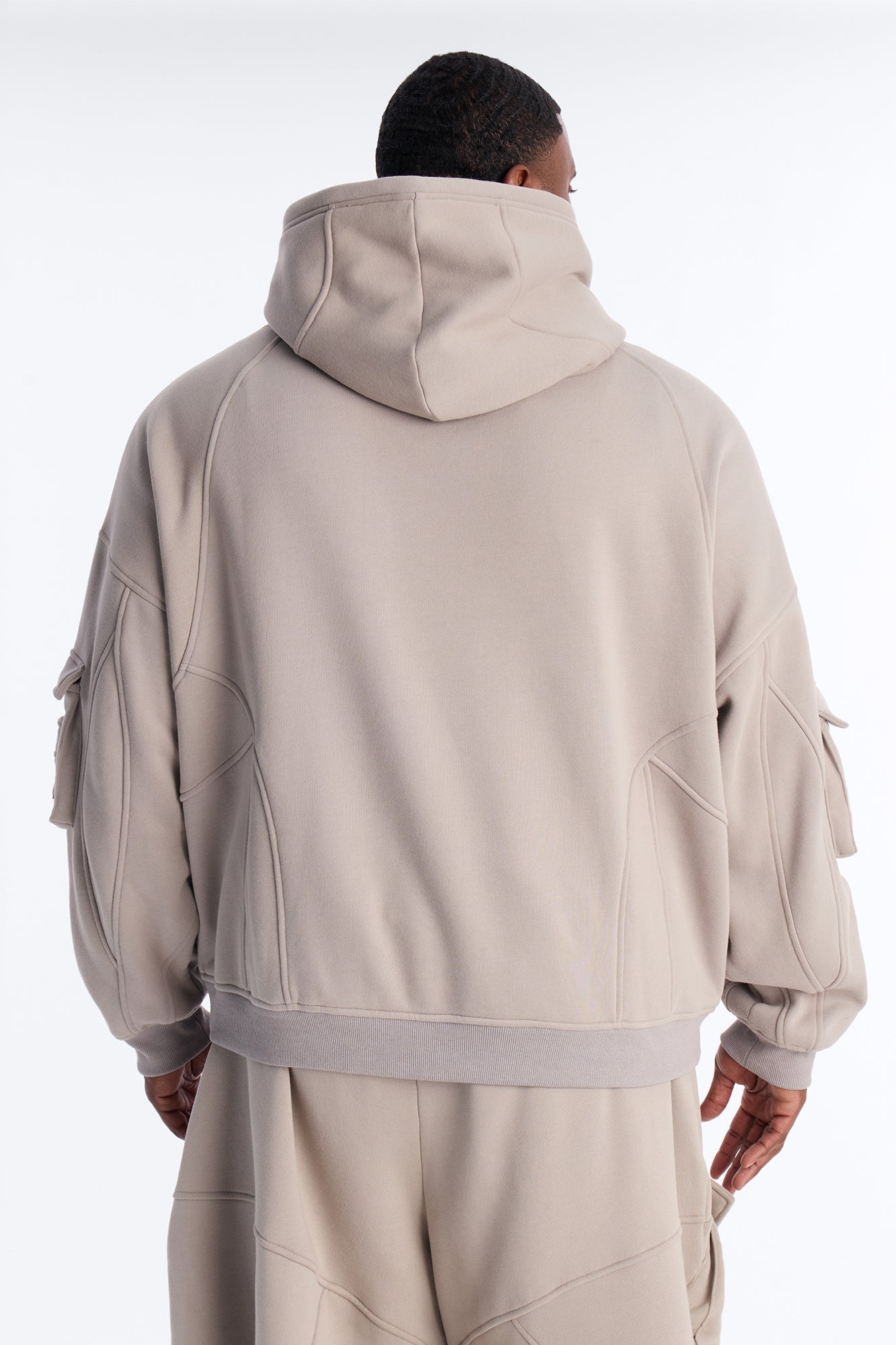 Oversized Chaos Cargo Hoodie - Grey