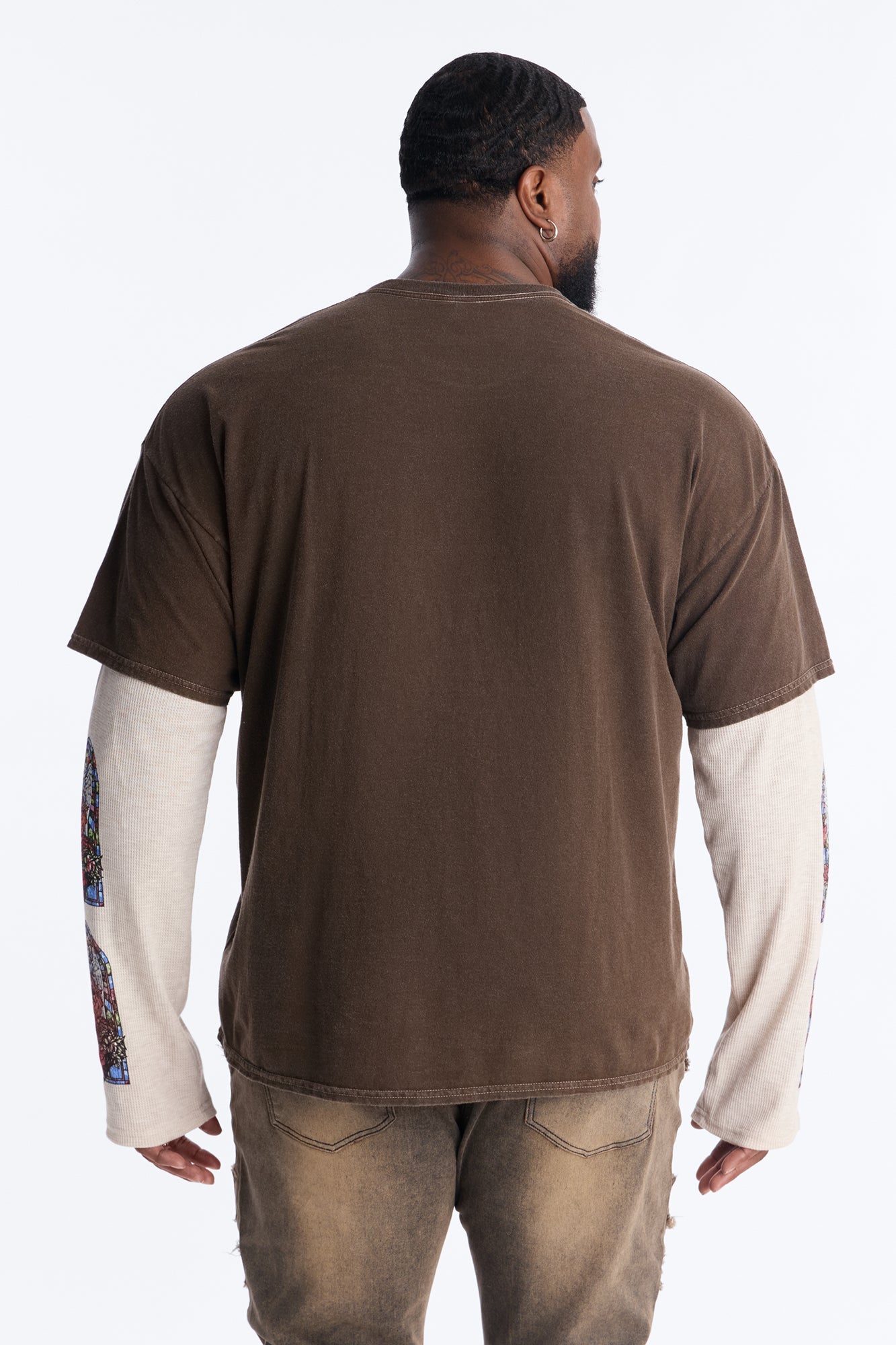 Divine Protection 2fer Long Sleeve Tee - Chocolate