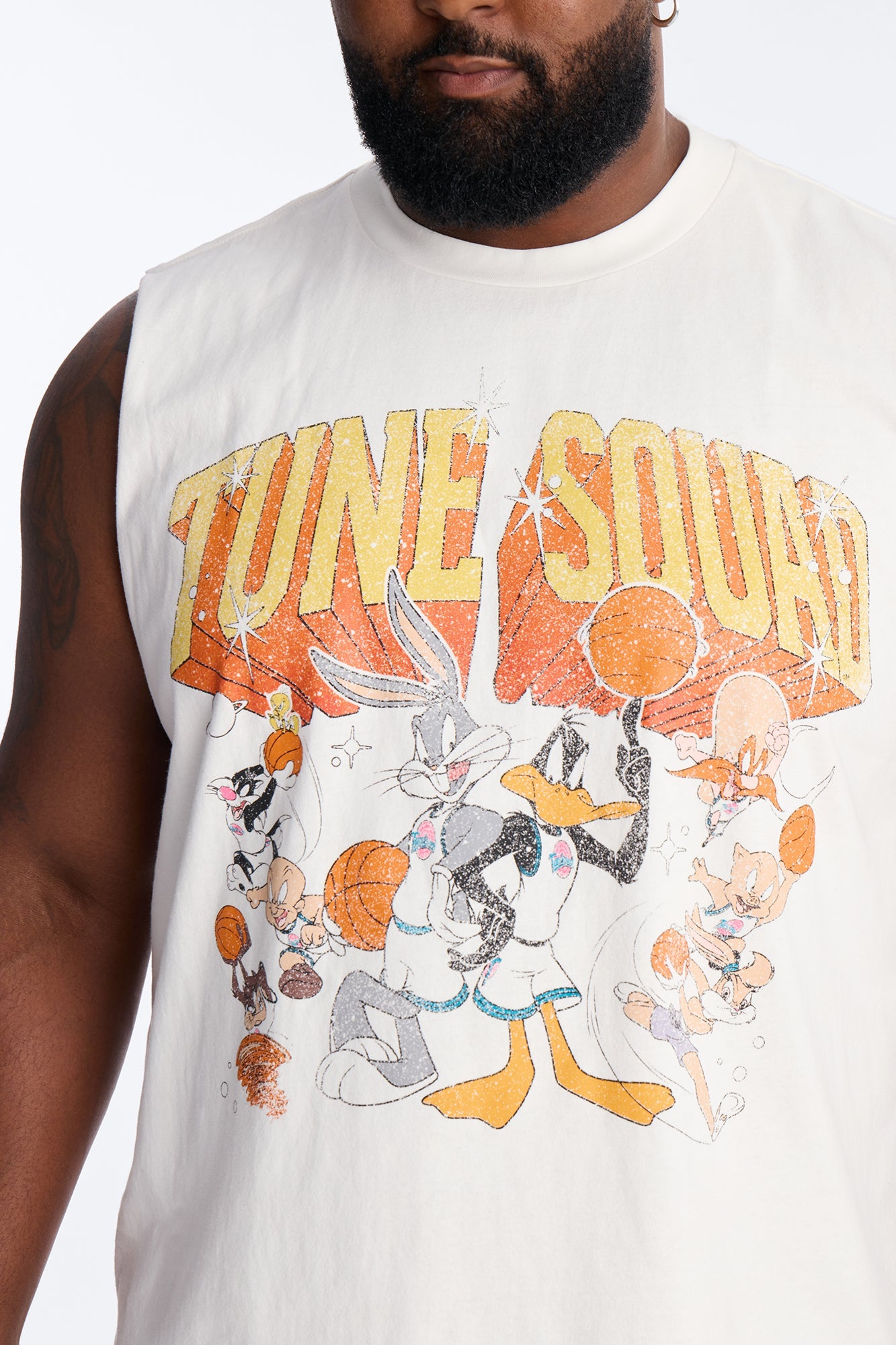 Space Jam Toon Squad Premium Vintage Muscle Tank Shirt - White