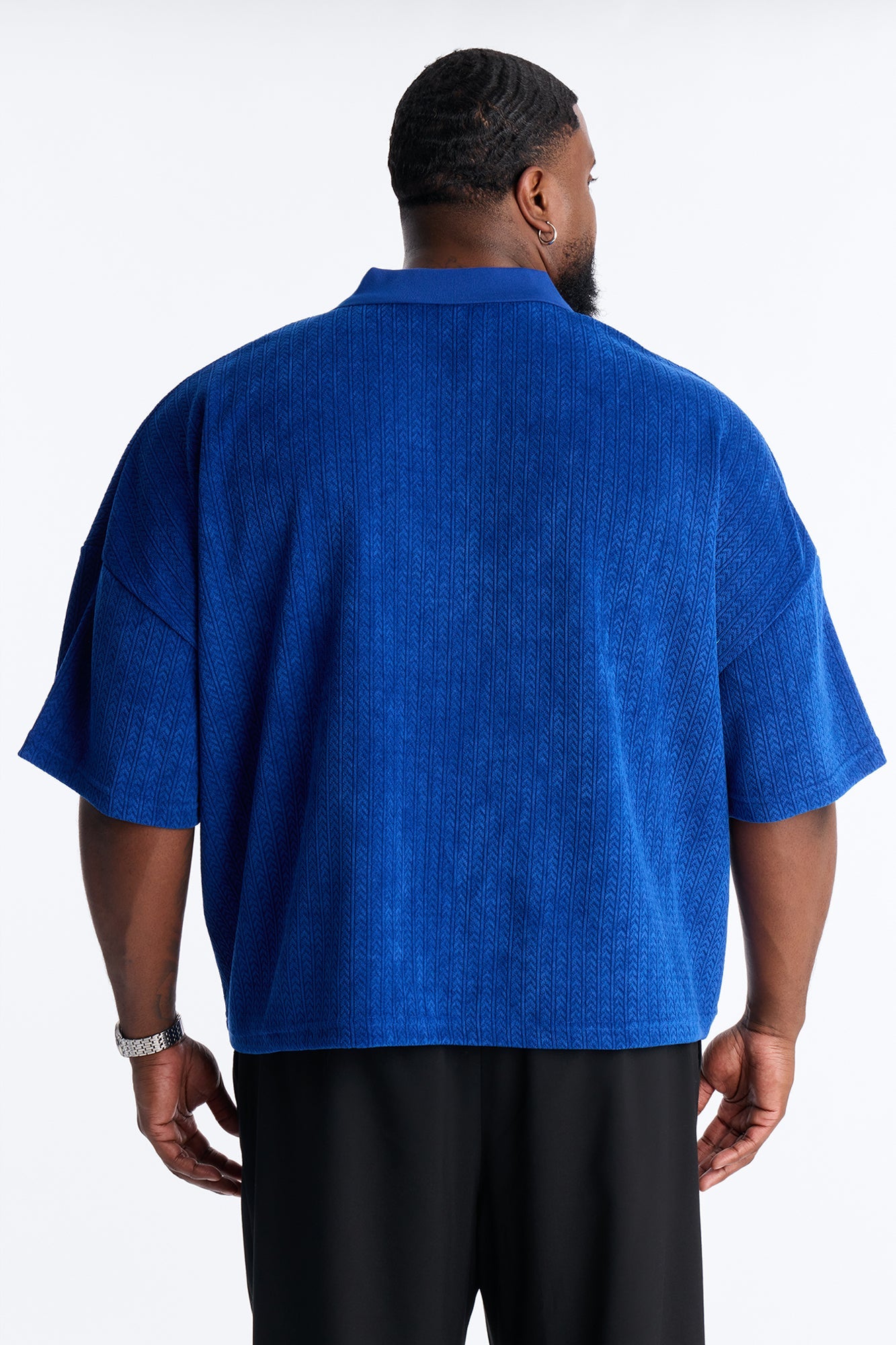 Boxy Cropped Lexington Saints Johnny Collar Polo - Blue
