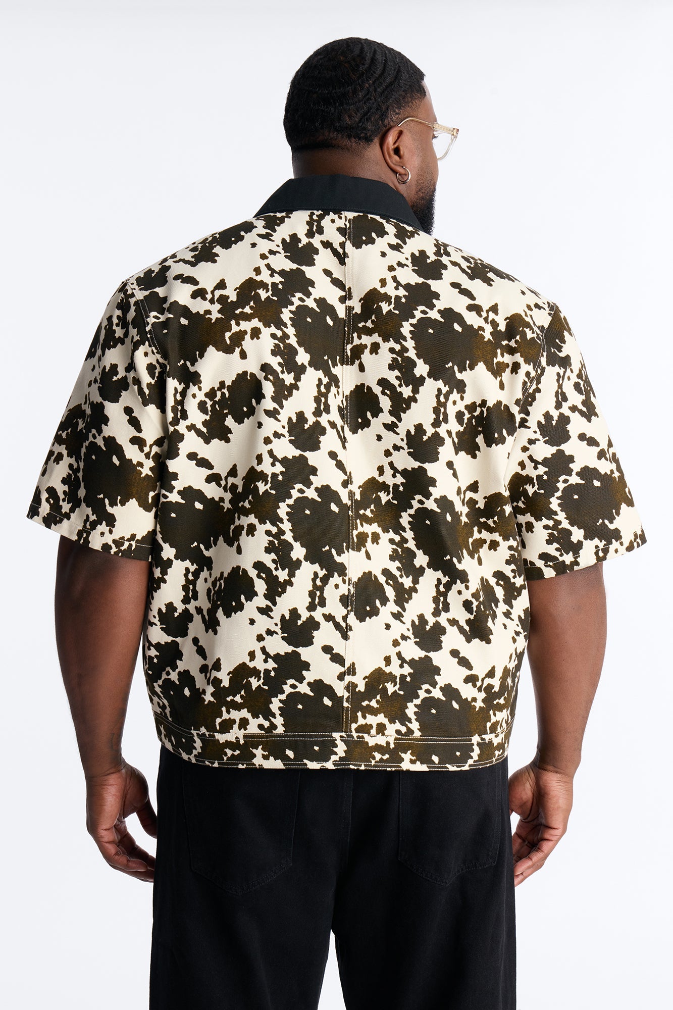 Cropped Roxbury Contrast Collar Shirt - White/combo