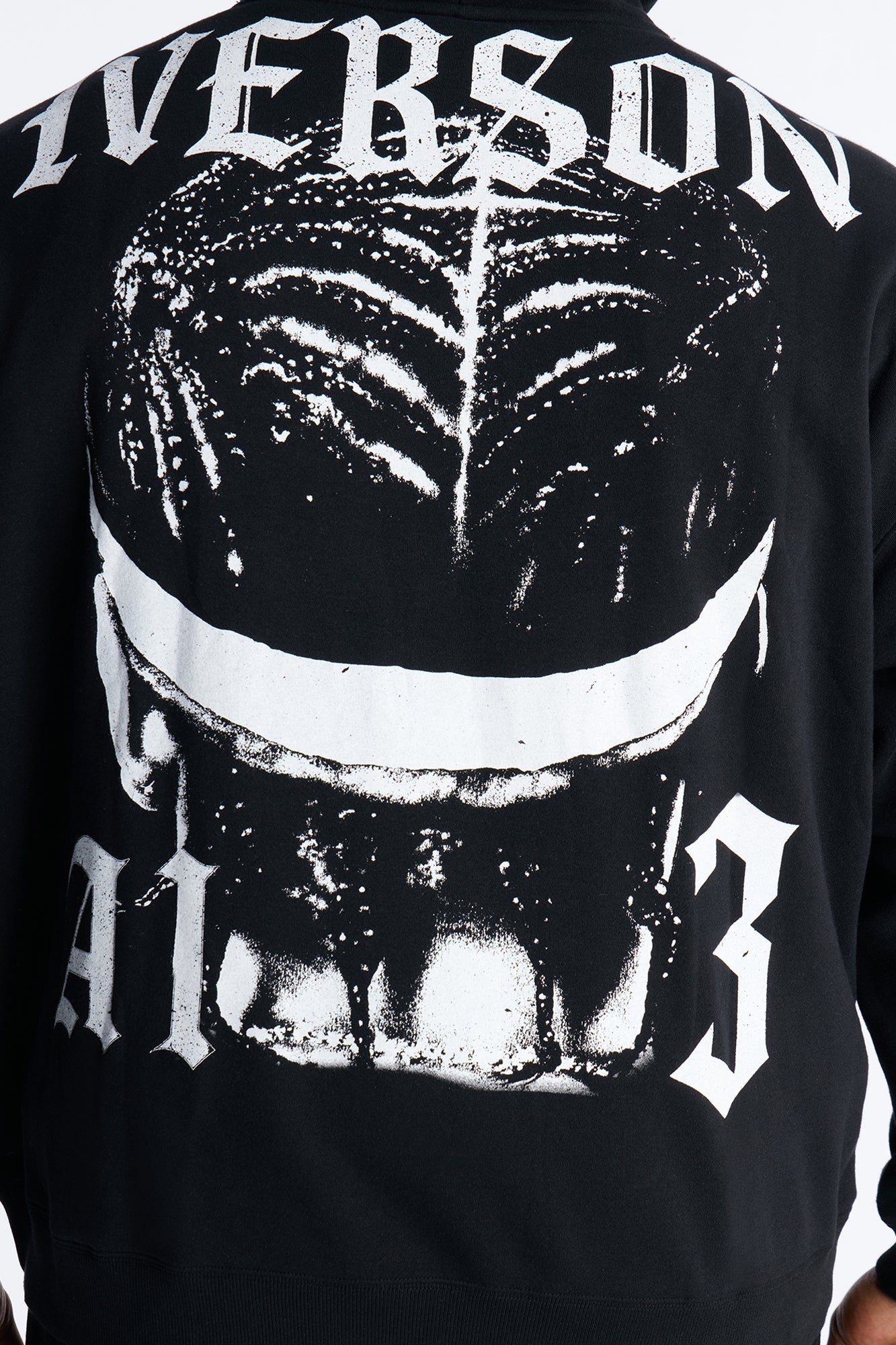 Allen Iverson MVP Embroidery Patch Oversized Hoodie - Black