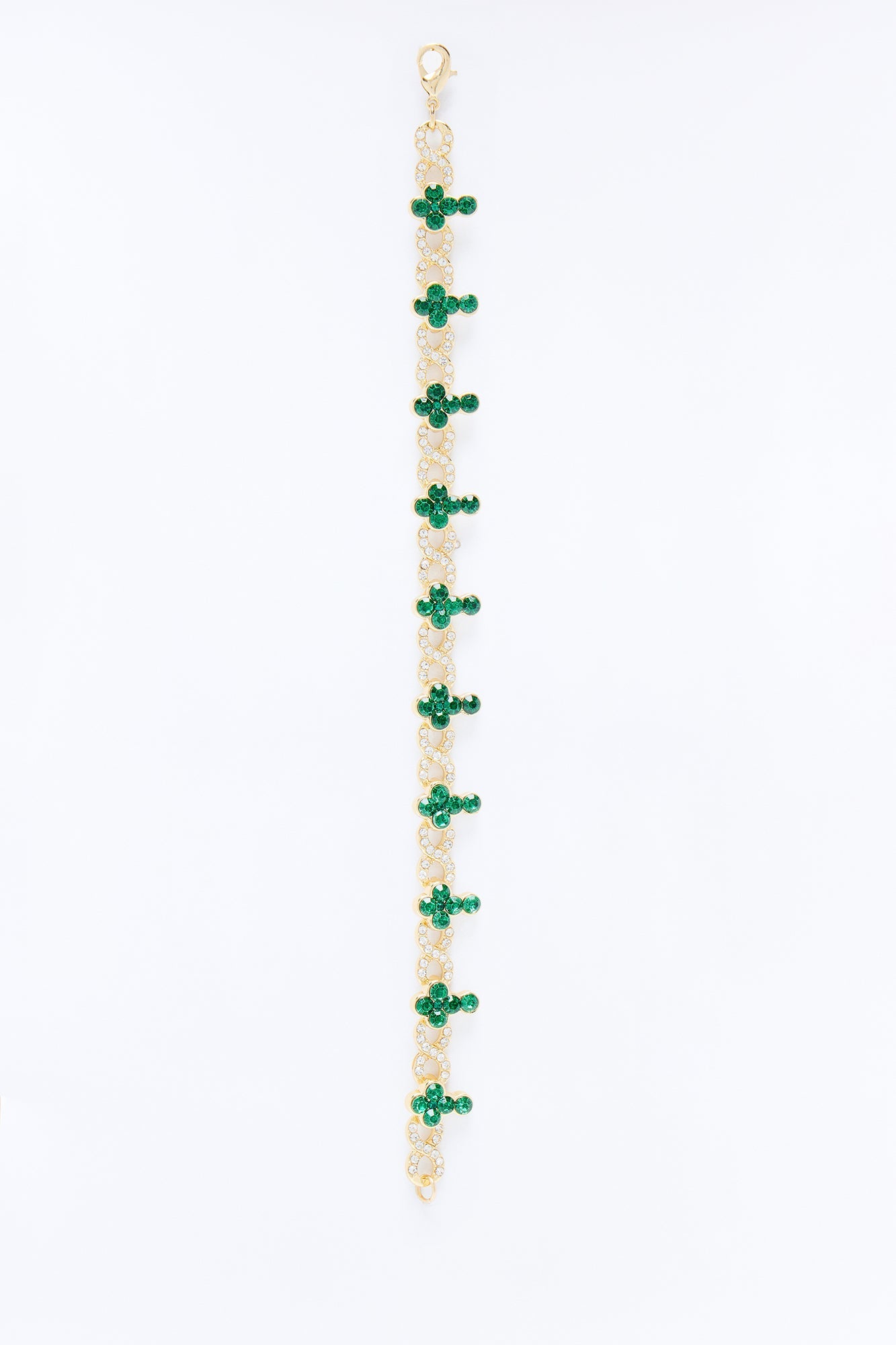 Eternal Emerald Cross Bracelet - Gold
