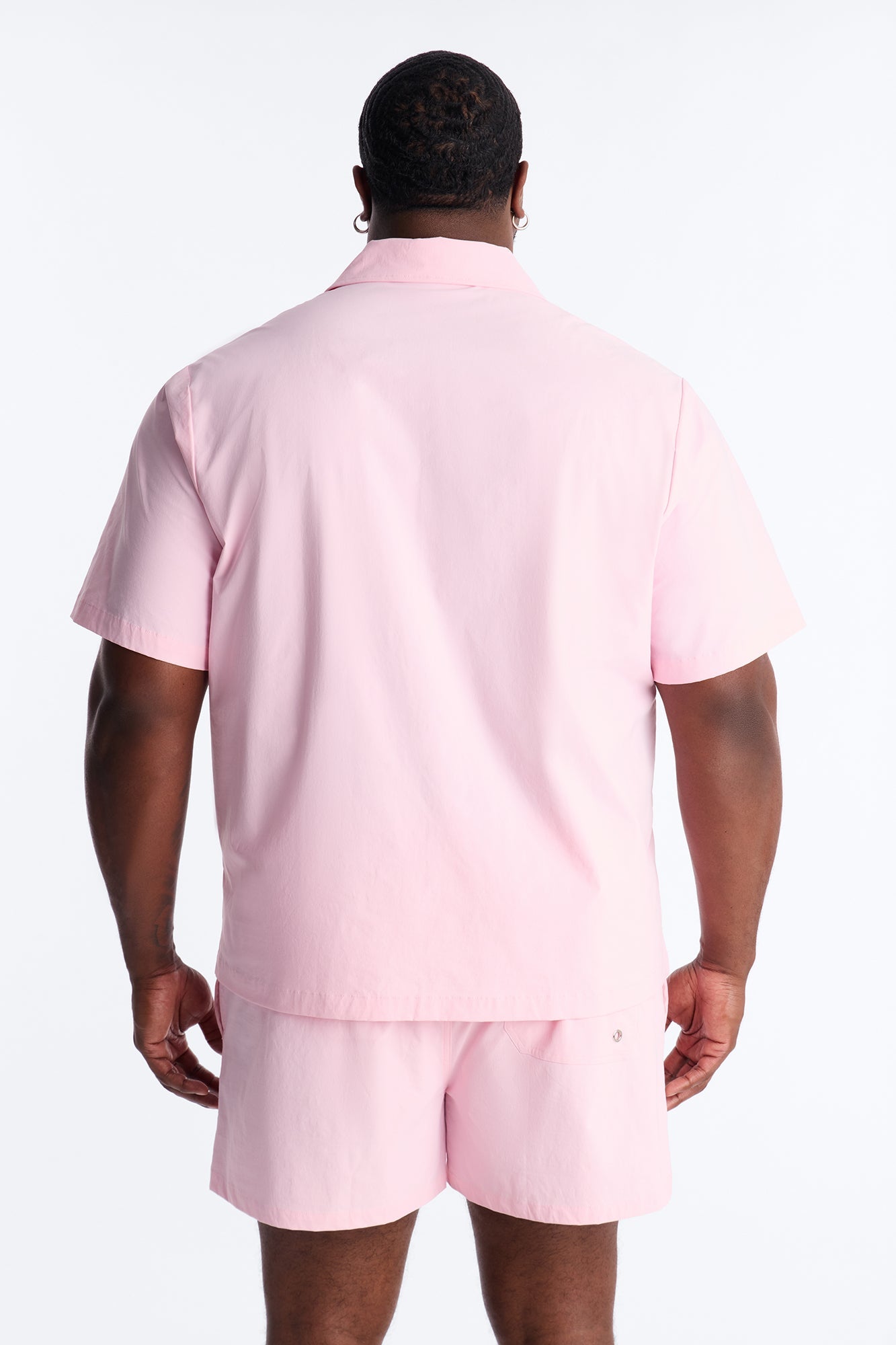 Montez Cuban Collar Button Up Shirt - Pink