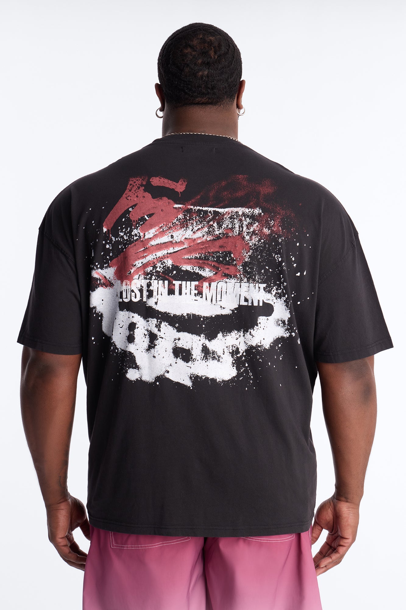 Lost In The Moment Oversized Short Sleeve Tee - Black Wash