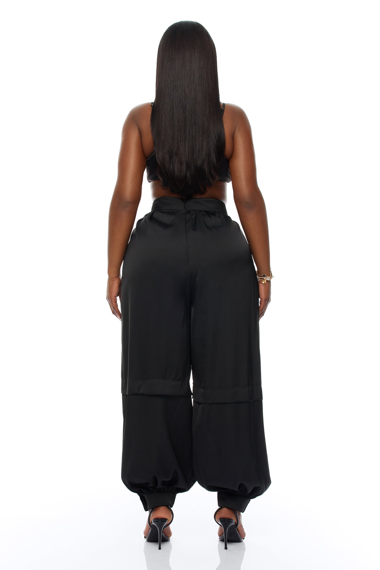 Cathryn Satin Balloon Pant - Black Fashion Nova