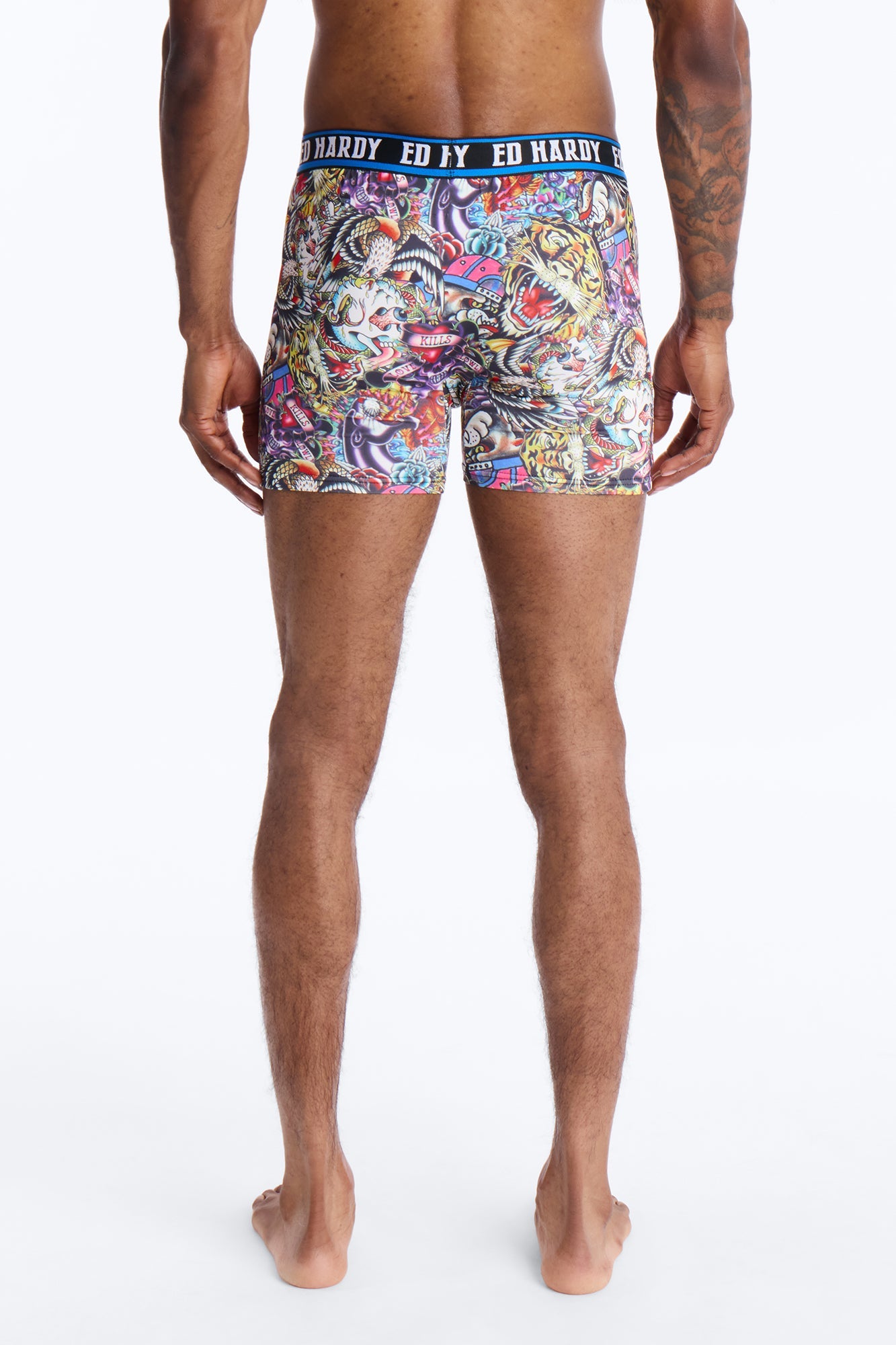 Wild Savage Ed Hardy 3 Pack Cartoon Boxer Briefs - Multi Color
