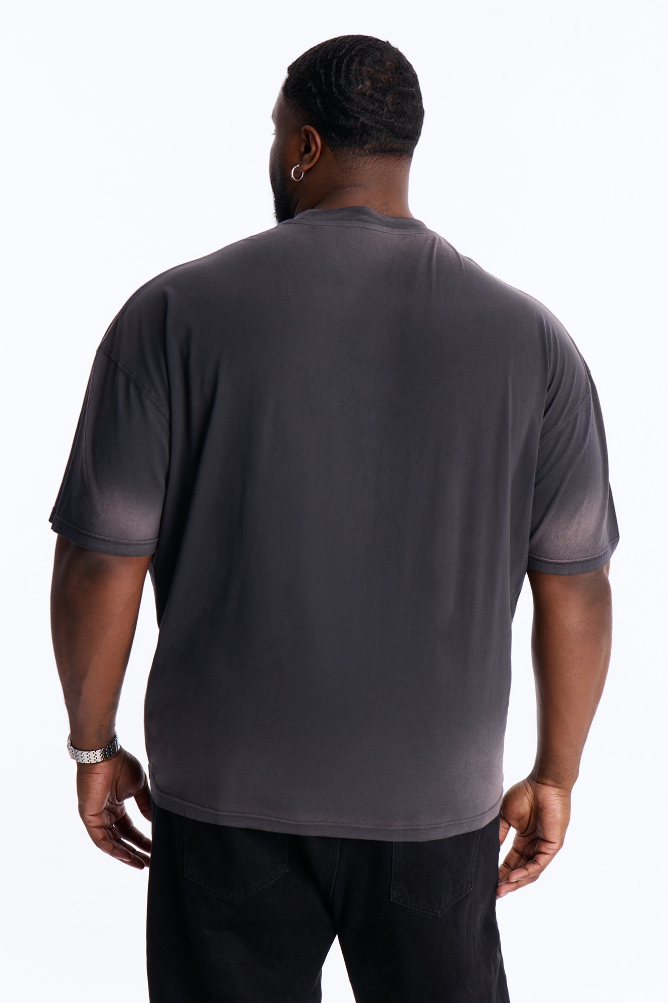 Flaming Outline Short Sleeve Tee - Black