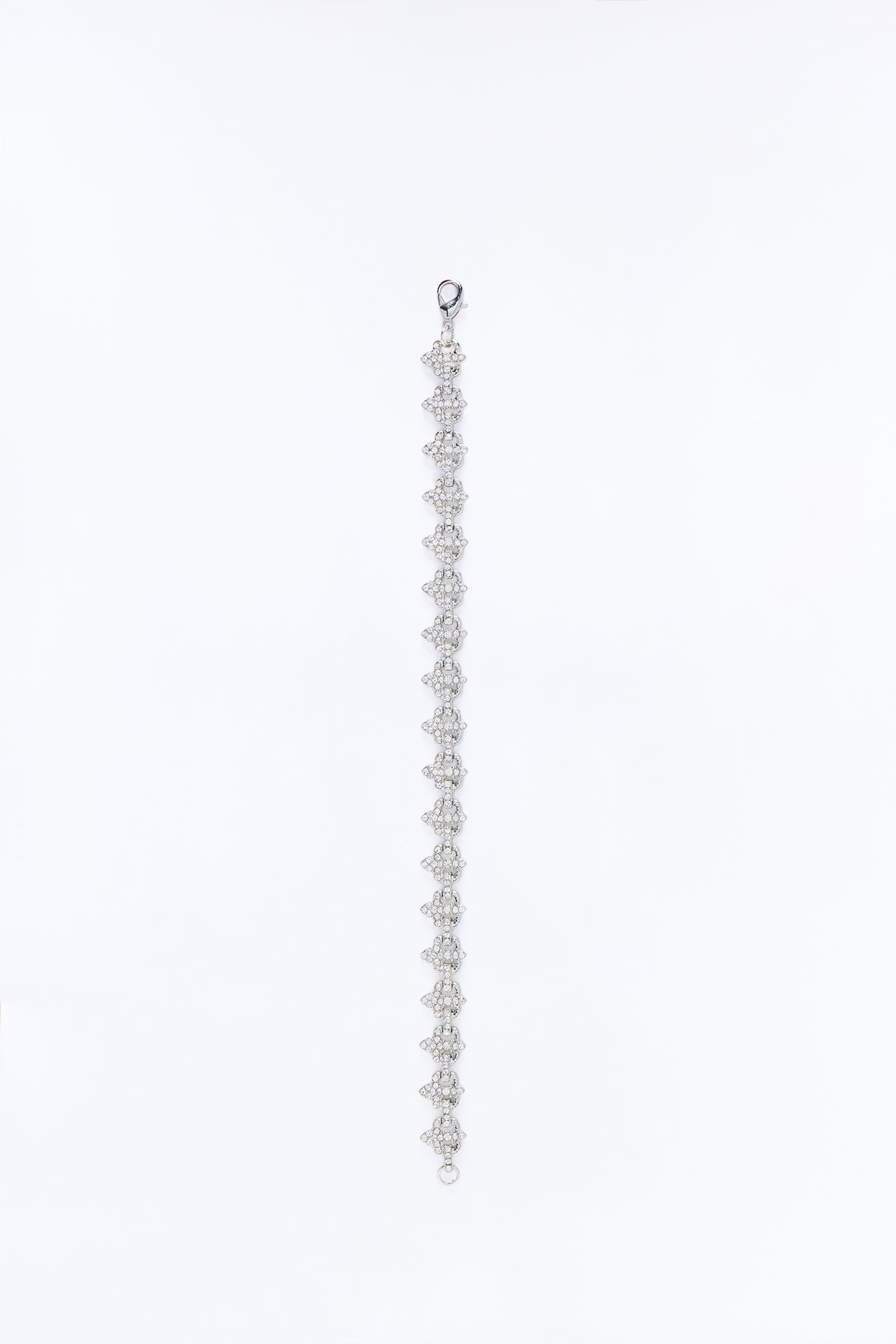 Iced Fleur De Leis Bracelet - Silver