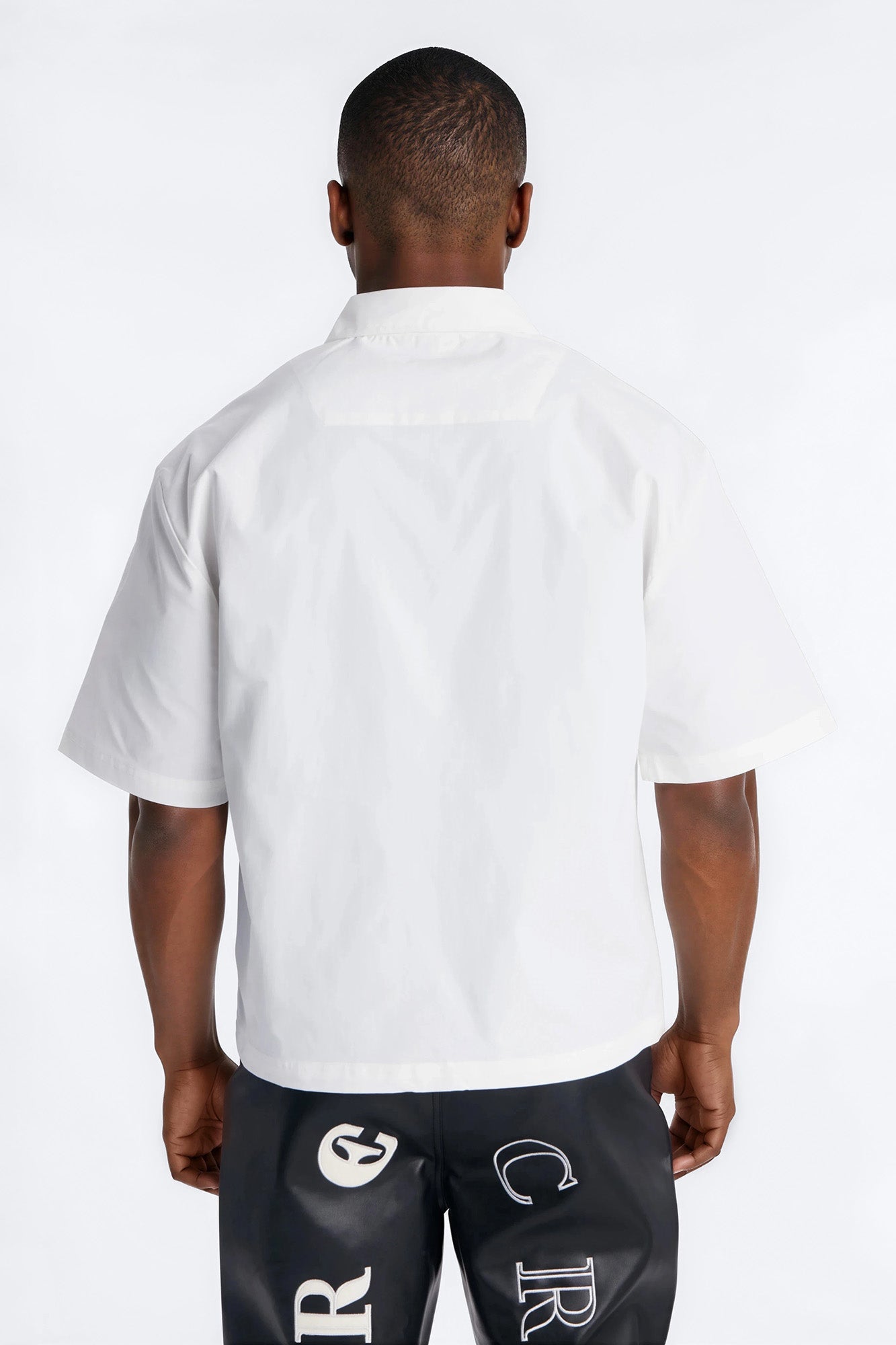 Skyline Views Short Sleeve Button Up Shirt - White