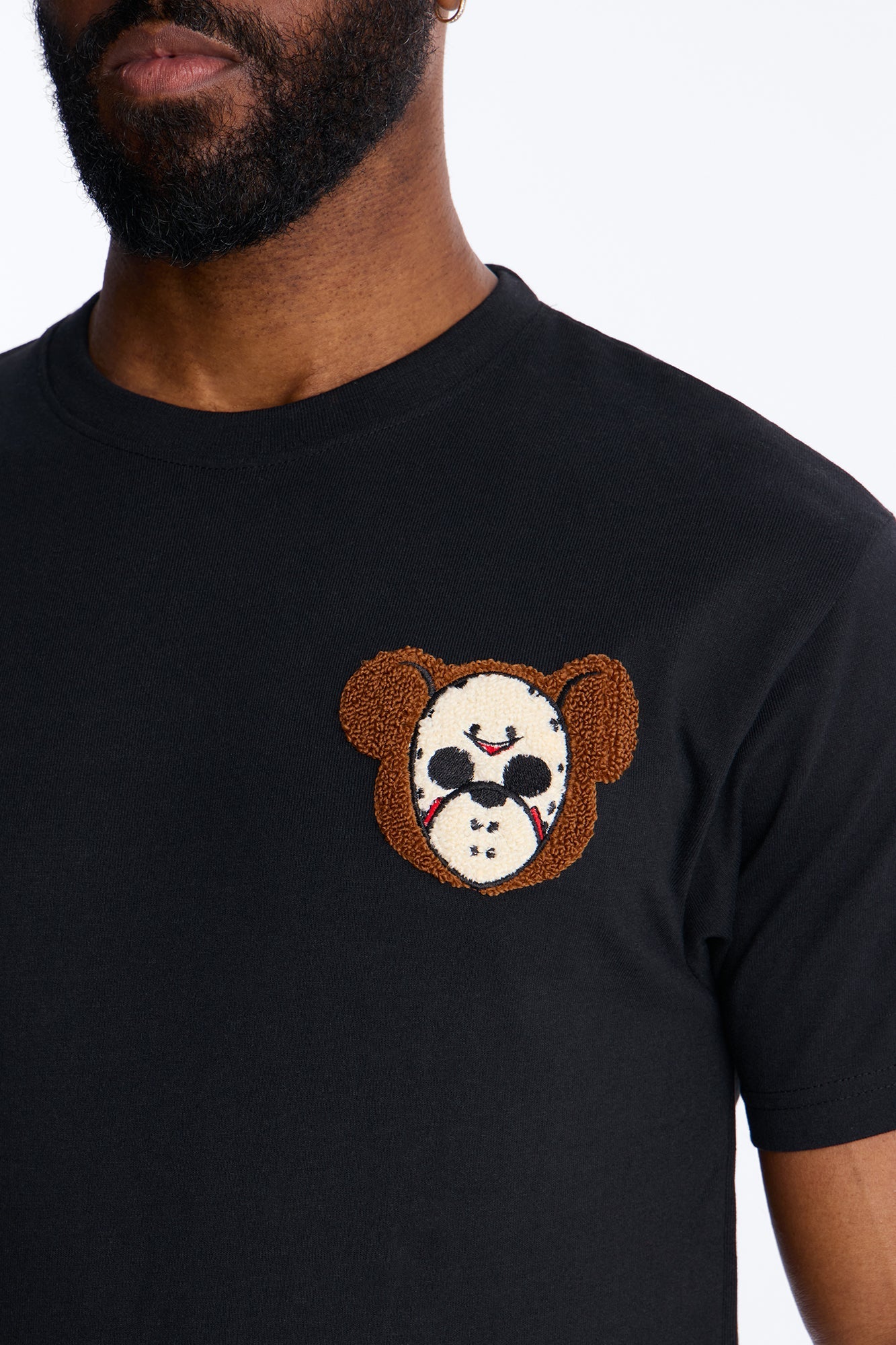 Savage Bear Chenille Patch Short Sleeve Tee - Black