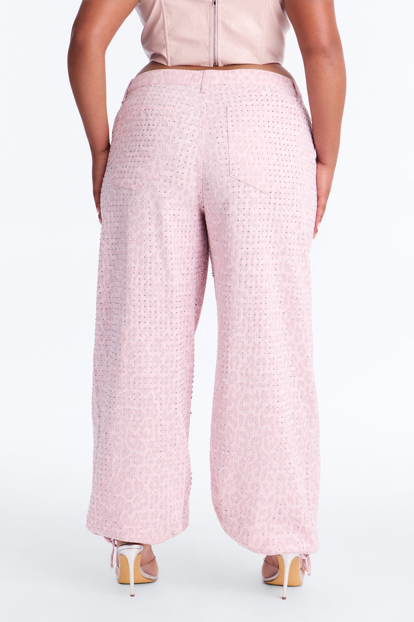 Look Don't Talk Embellished Leopard Jogger Pant - Pink Fashion Nova