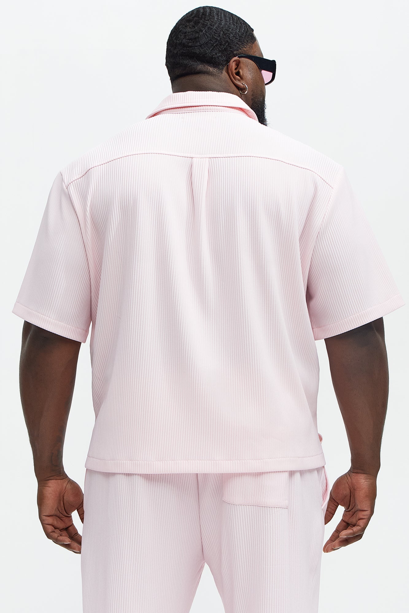 Show Up Short Sleeve Cuban Shirt - Pink