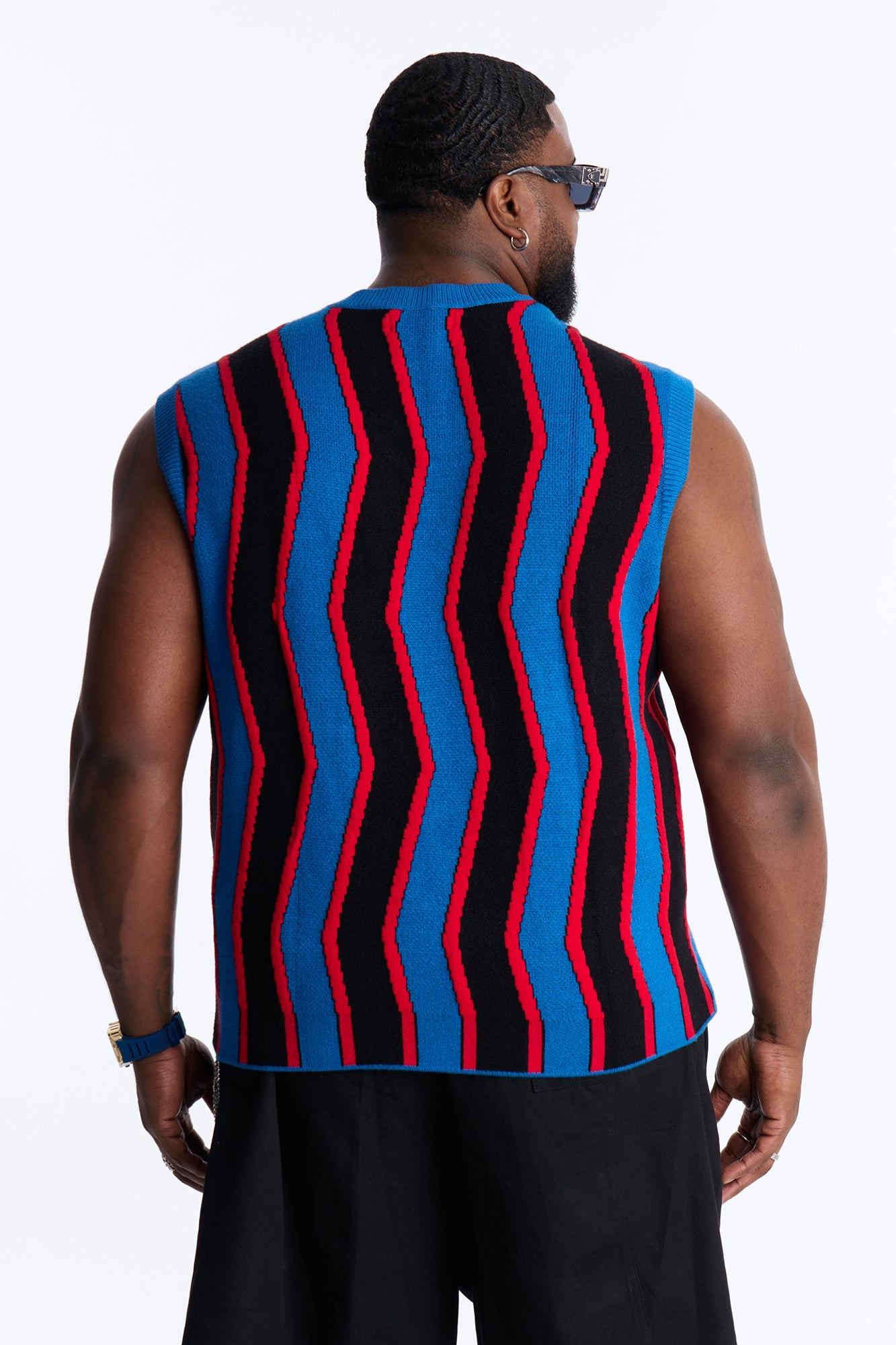 After Midnight Flame Sweater Vest - Blue
