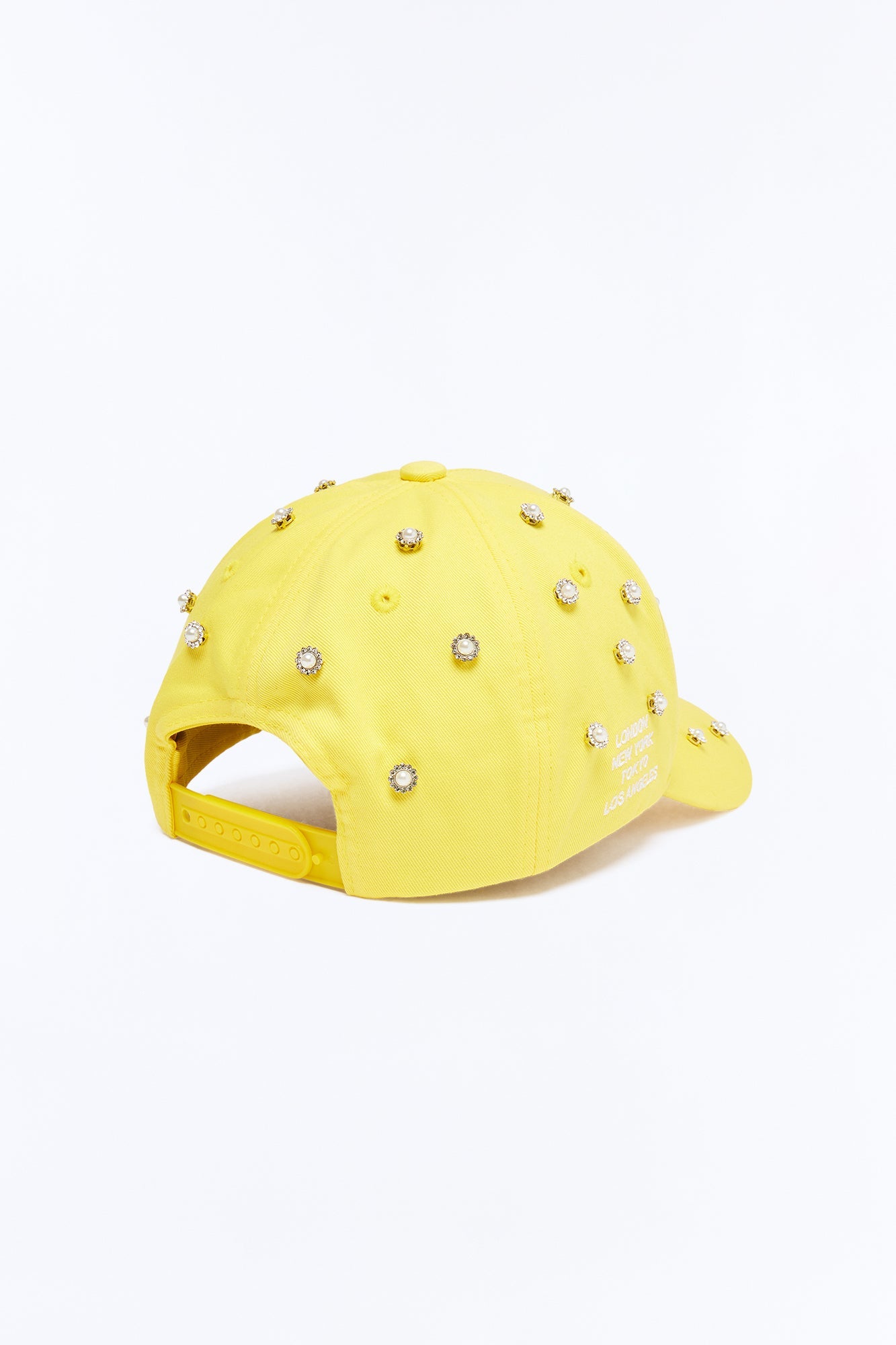 Felt Rhinestone Structured Hat - Yellow