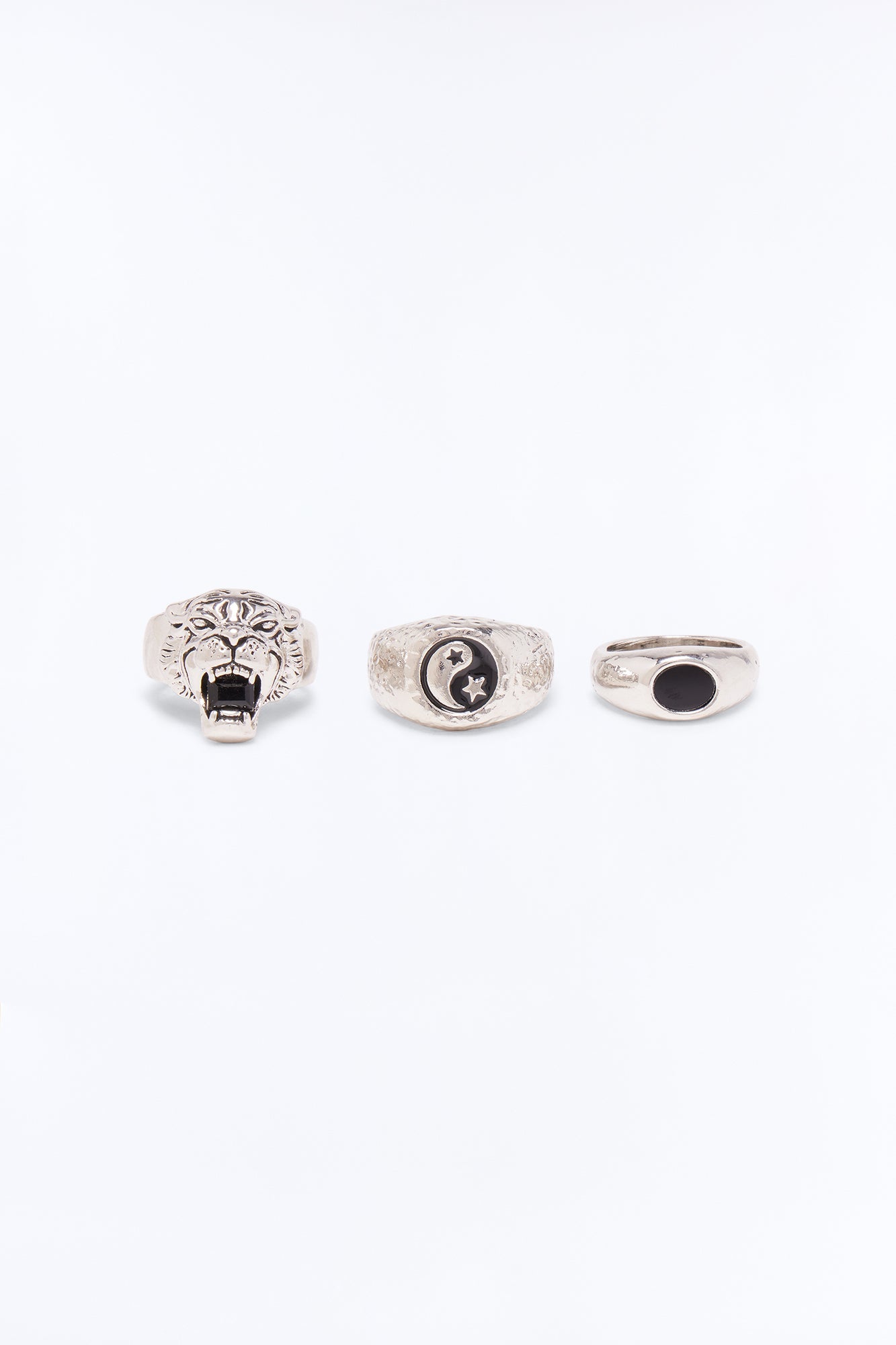 Shadow Beast Multi Size Ring Set - Silver