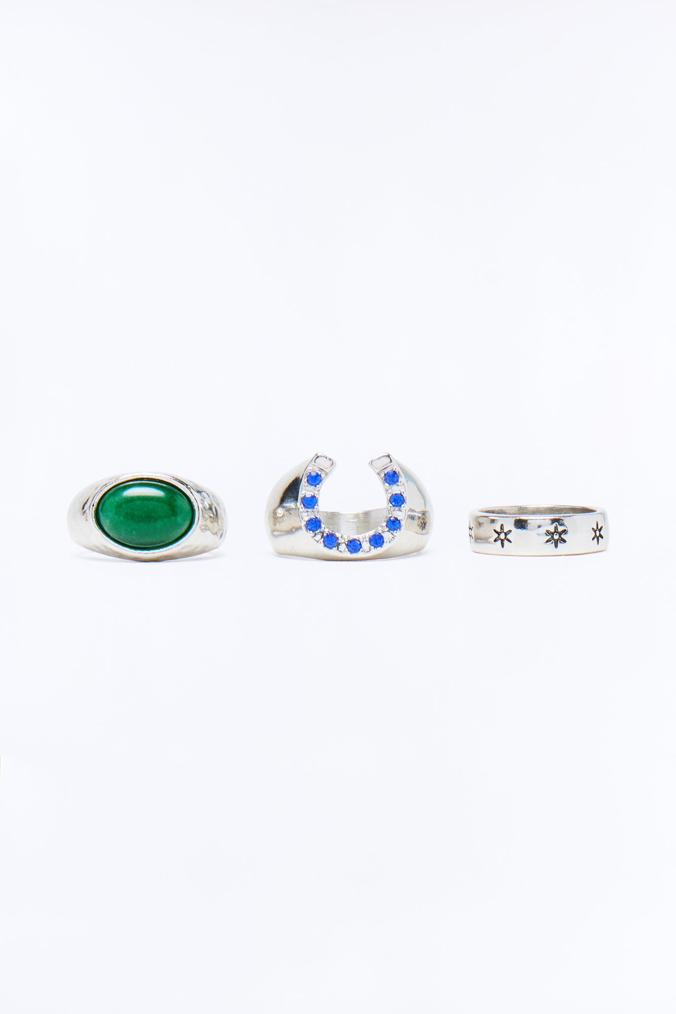 Gilded Starfall Multi Size Ring Set - Silver