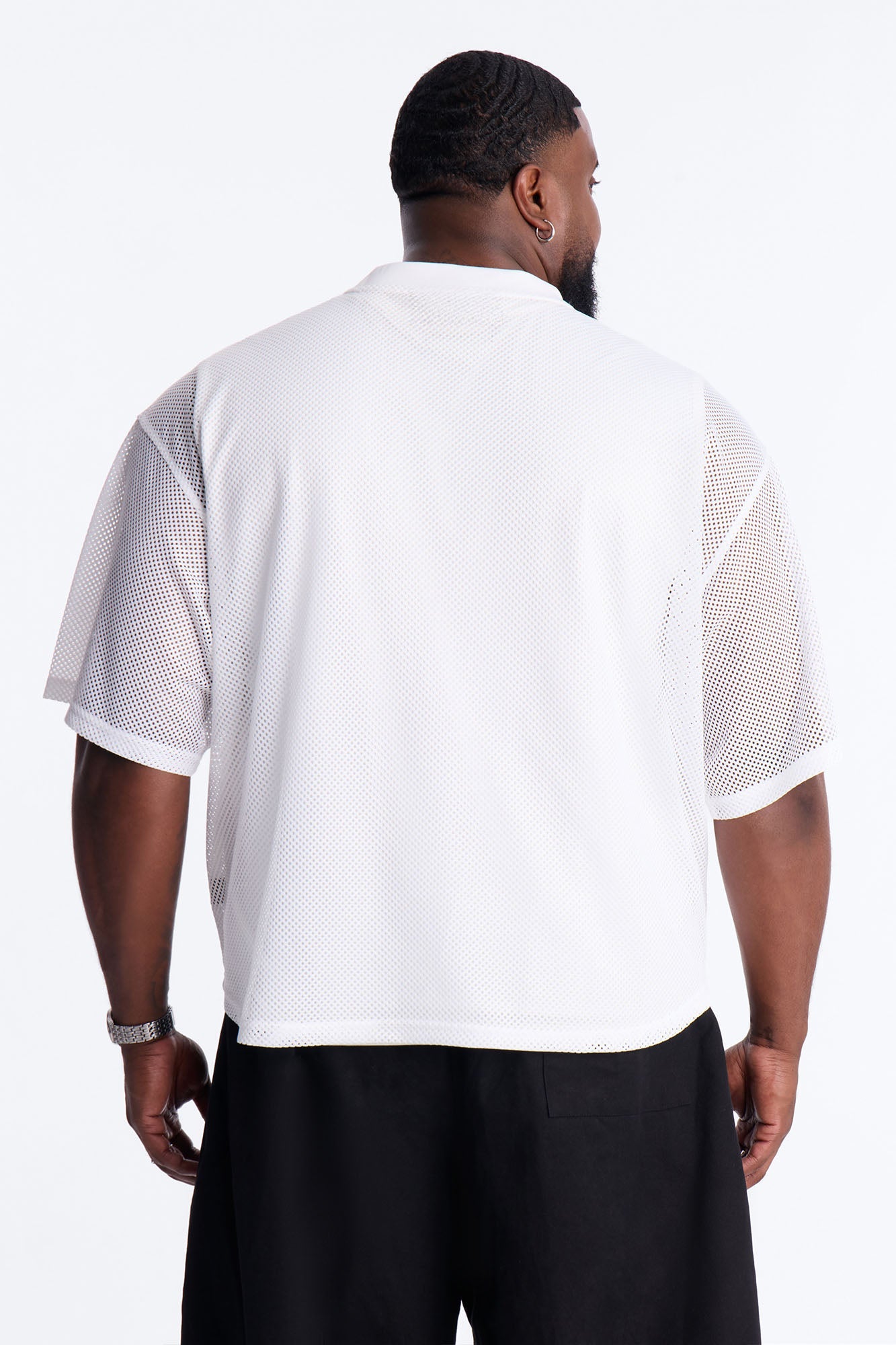 Soulmate Open Hole Mesh Top - White