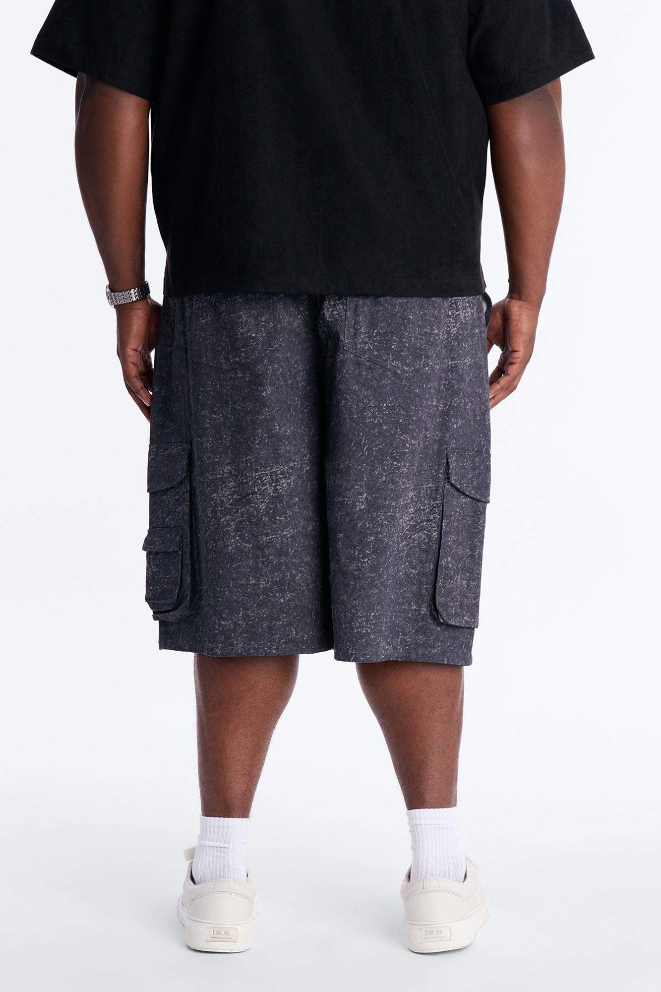 Baggy Mental State Cargo Short - Charcoal