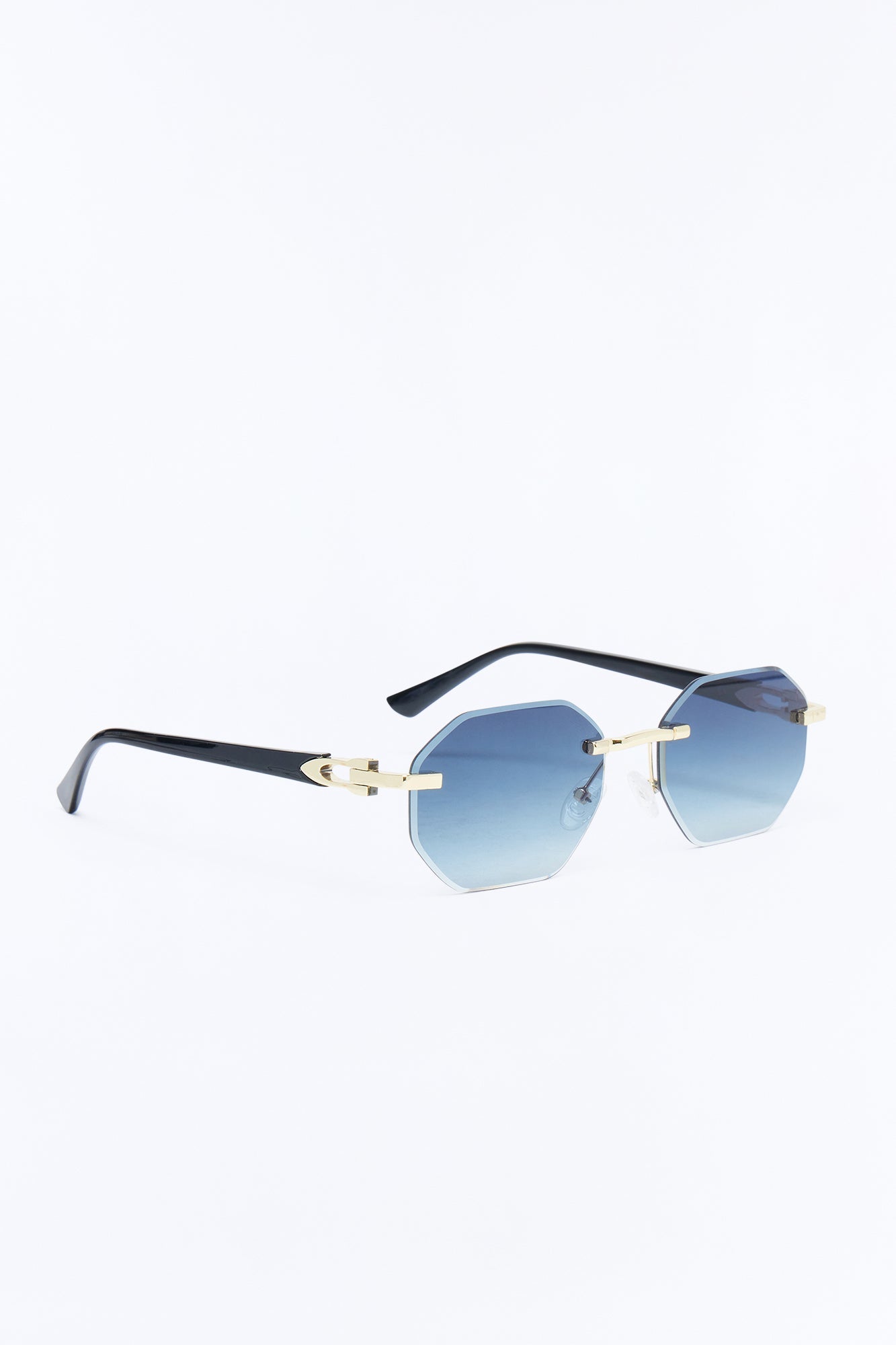Only If Geometric Frameless Sunglasses - Black/combo