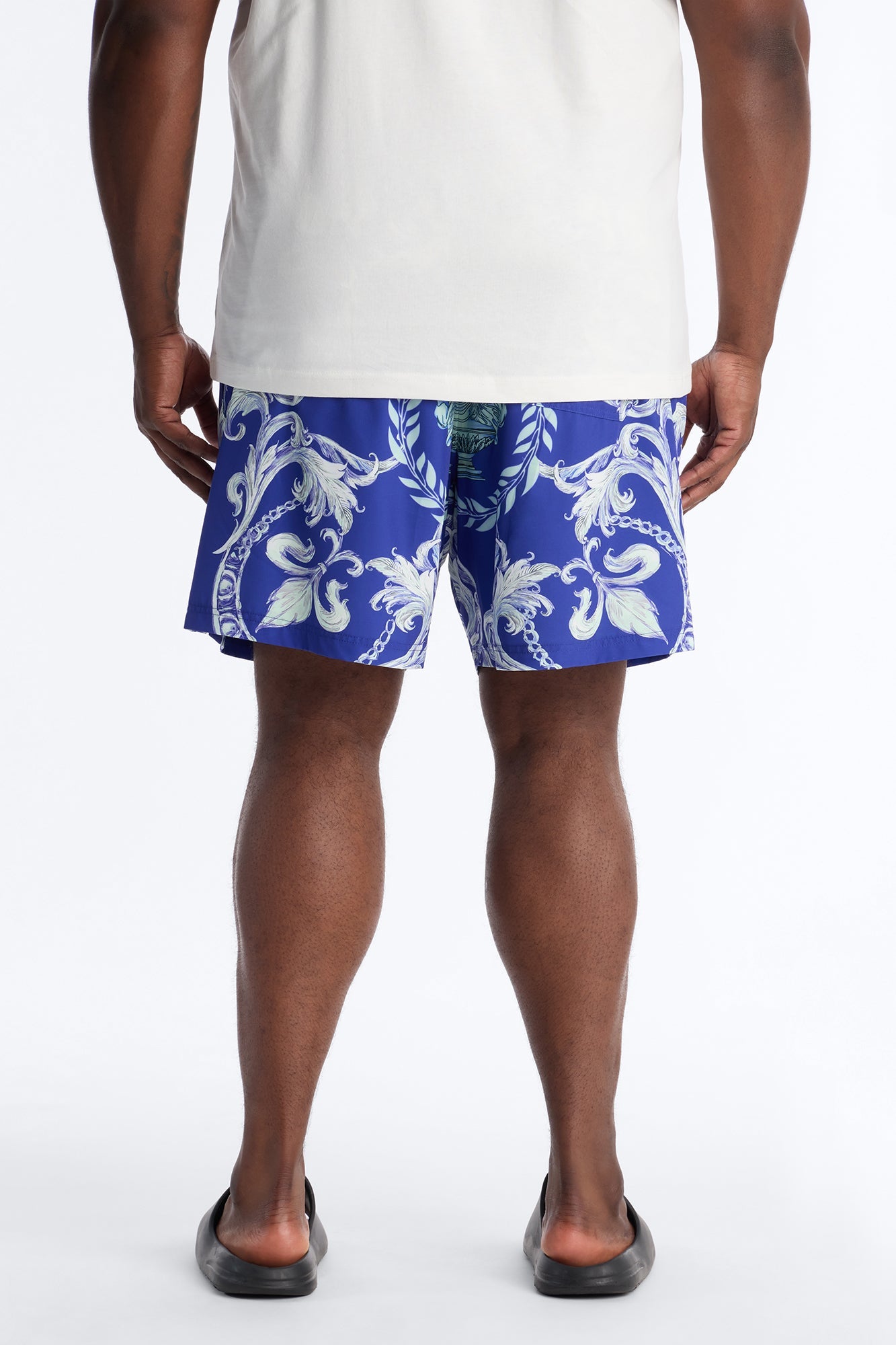Interlinked Chain Baroque Swim Trunk 7″ - Blue