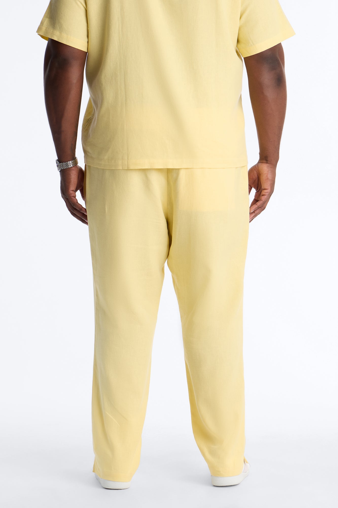 Bahamas Linen Slim Pull On Pants - Butter Yellow