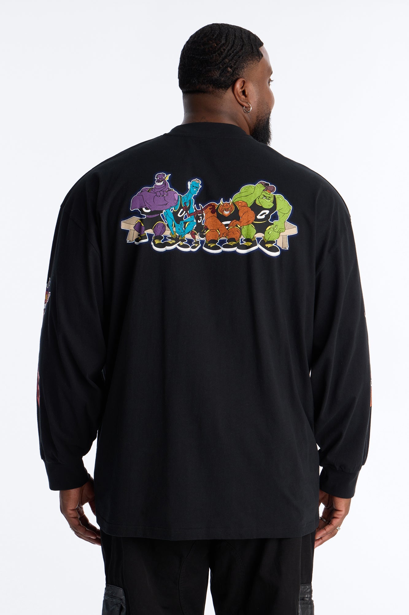 Space Jam Monstars Chrome Premium Long Sleeve Shirt - Black