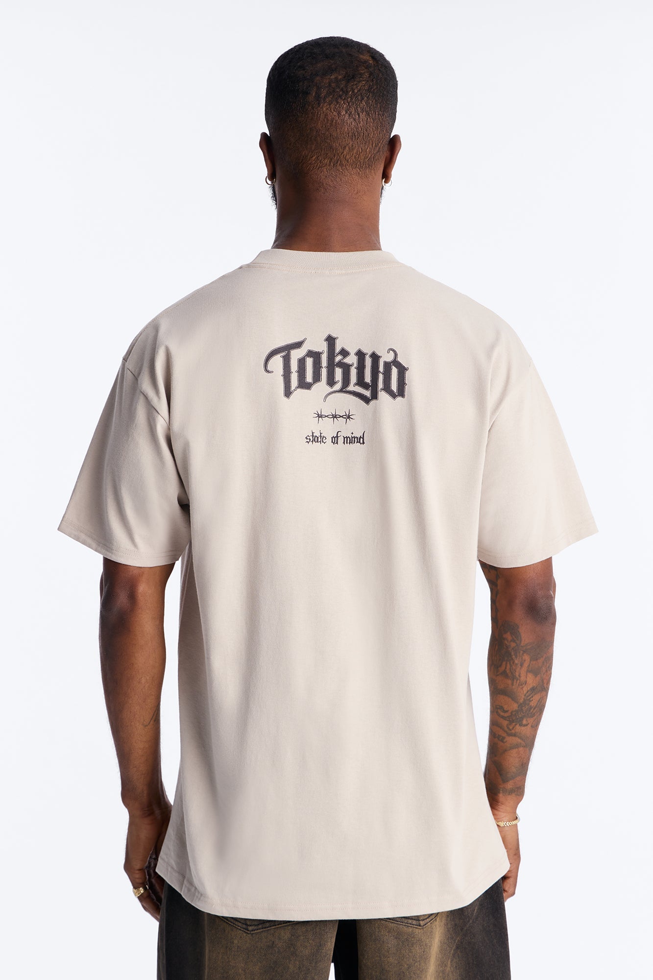 Tokyo State Of Mind Oversized Short Sleeve Tee - Grey