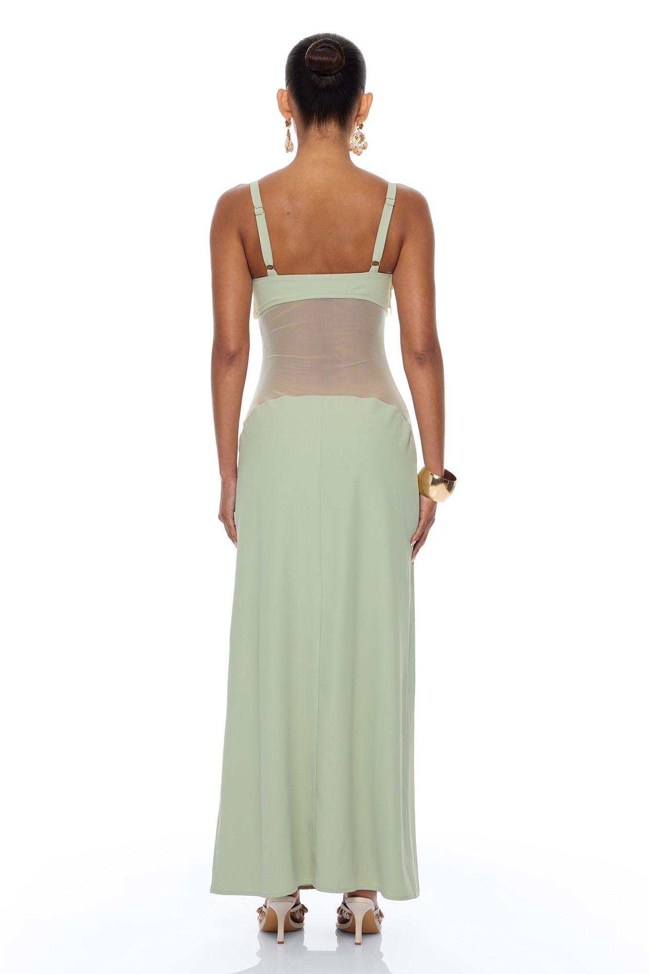 Coastal Chic Shell Maxi Dress - Sage NEWFASHIONEDGE