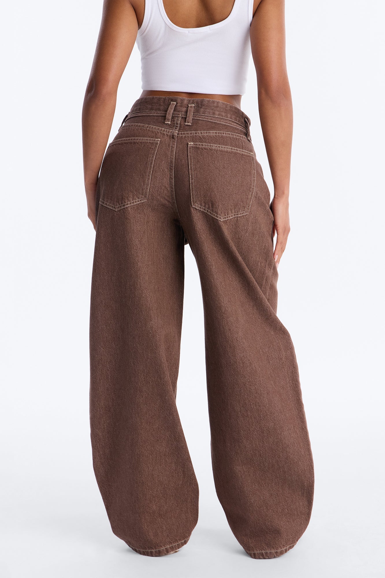 Give Me Attention Tie Waist Jeans - Brown