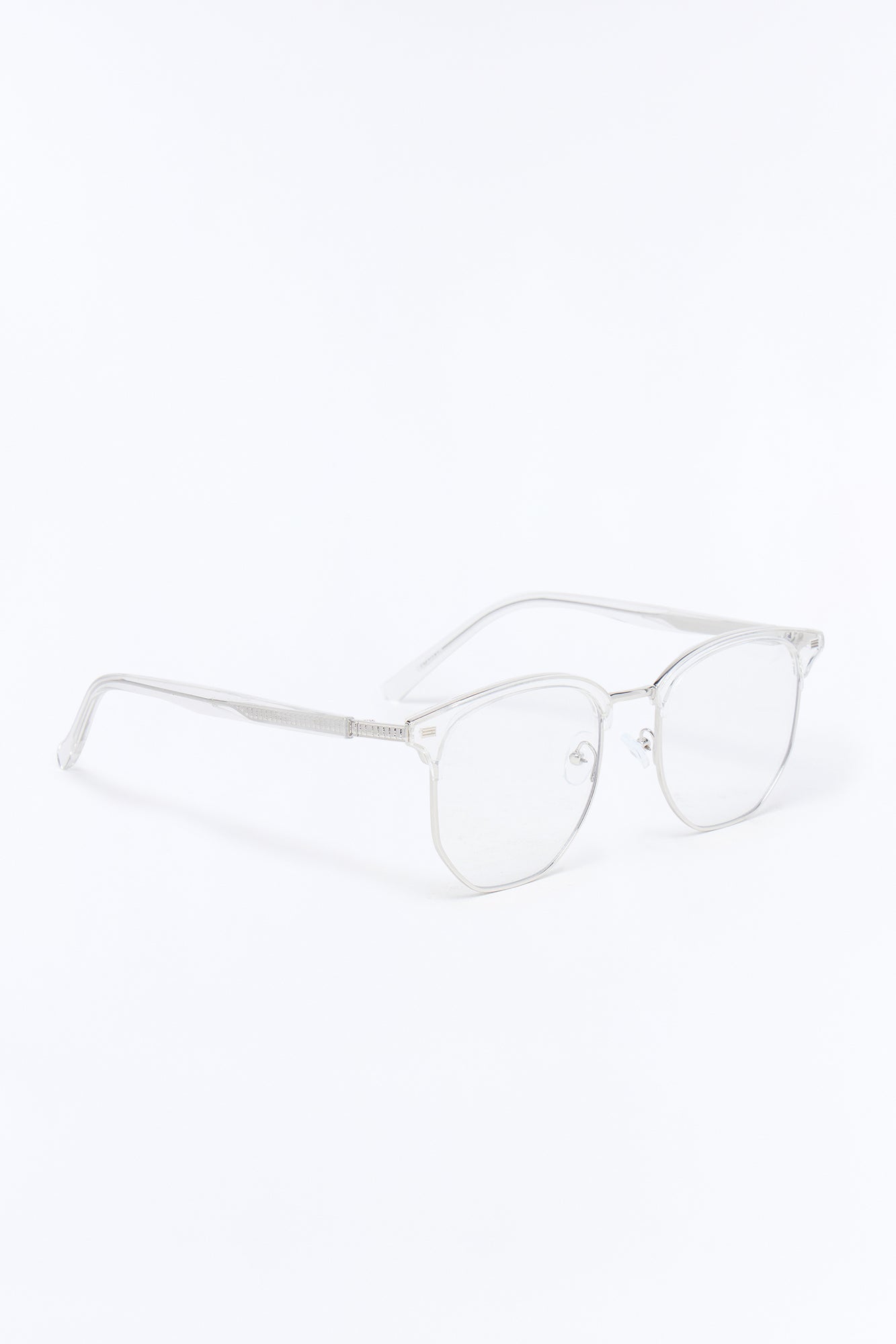 Slow Morning Hours Sunglasses - Clear/Silver