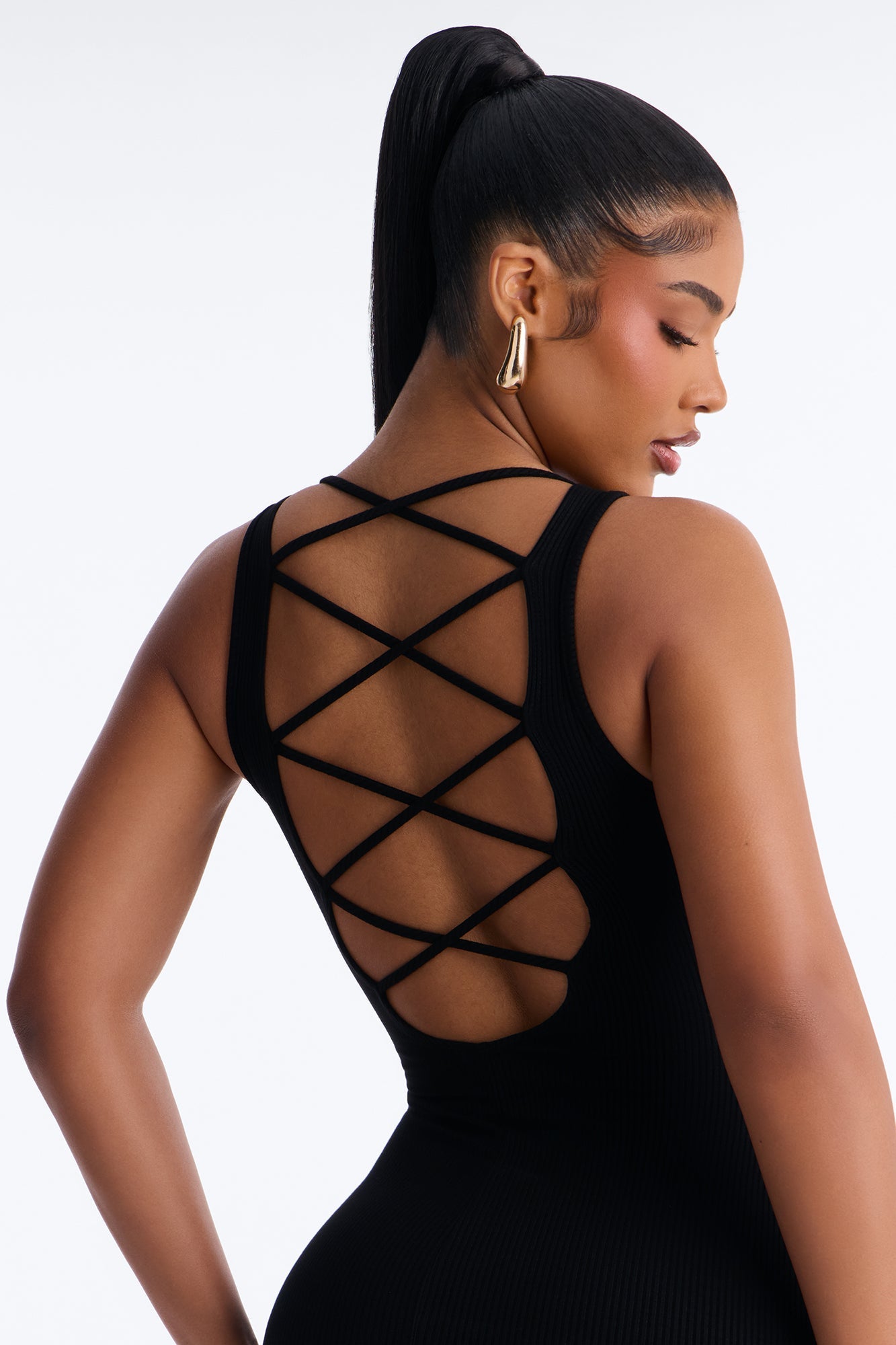 Clara Strappy Snatched Maxi Dress - Black NEWFASHIONEDGE