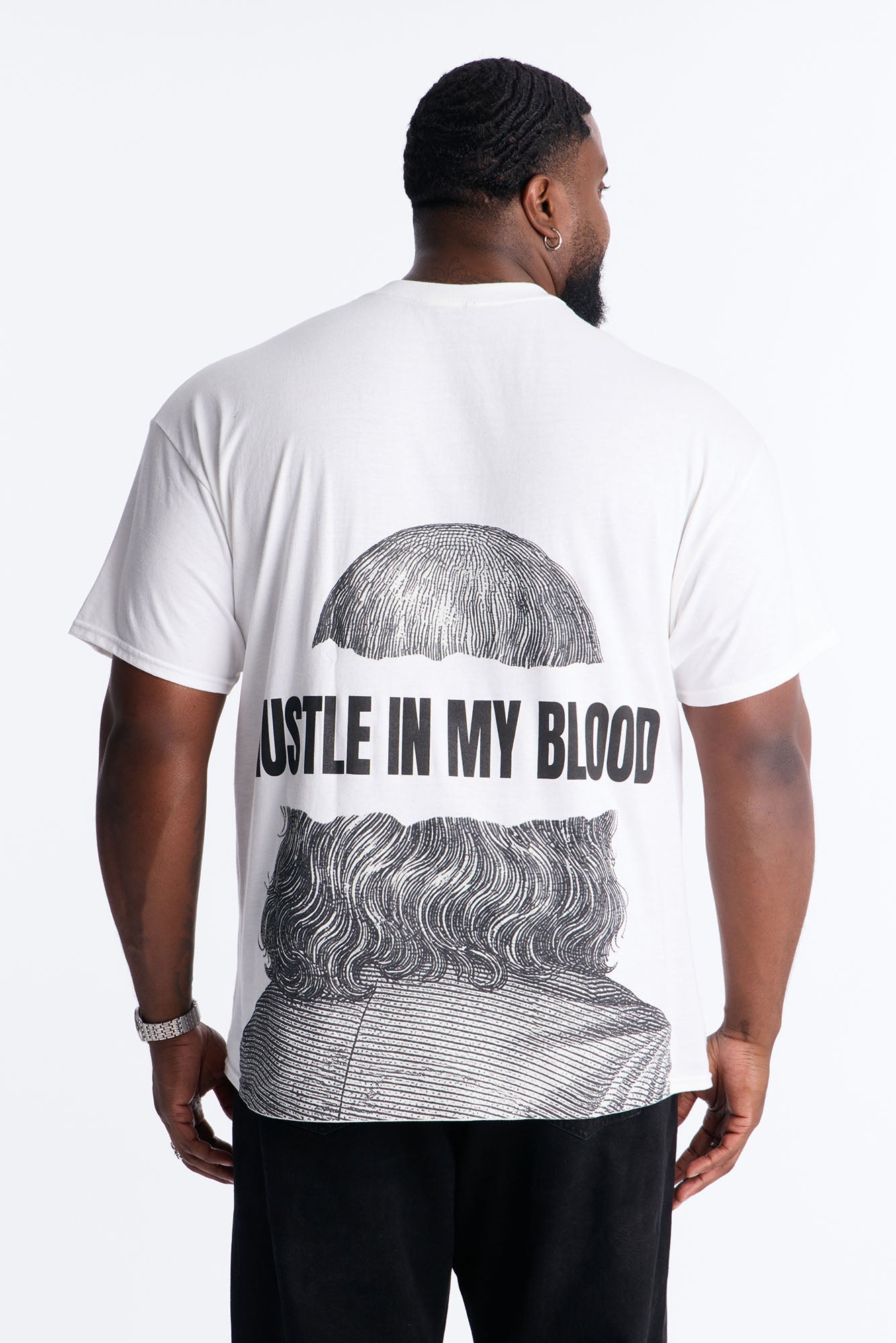 Hustle In My Blood Short Sleeve Tee - White