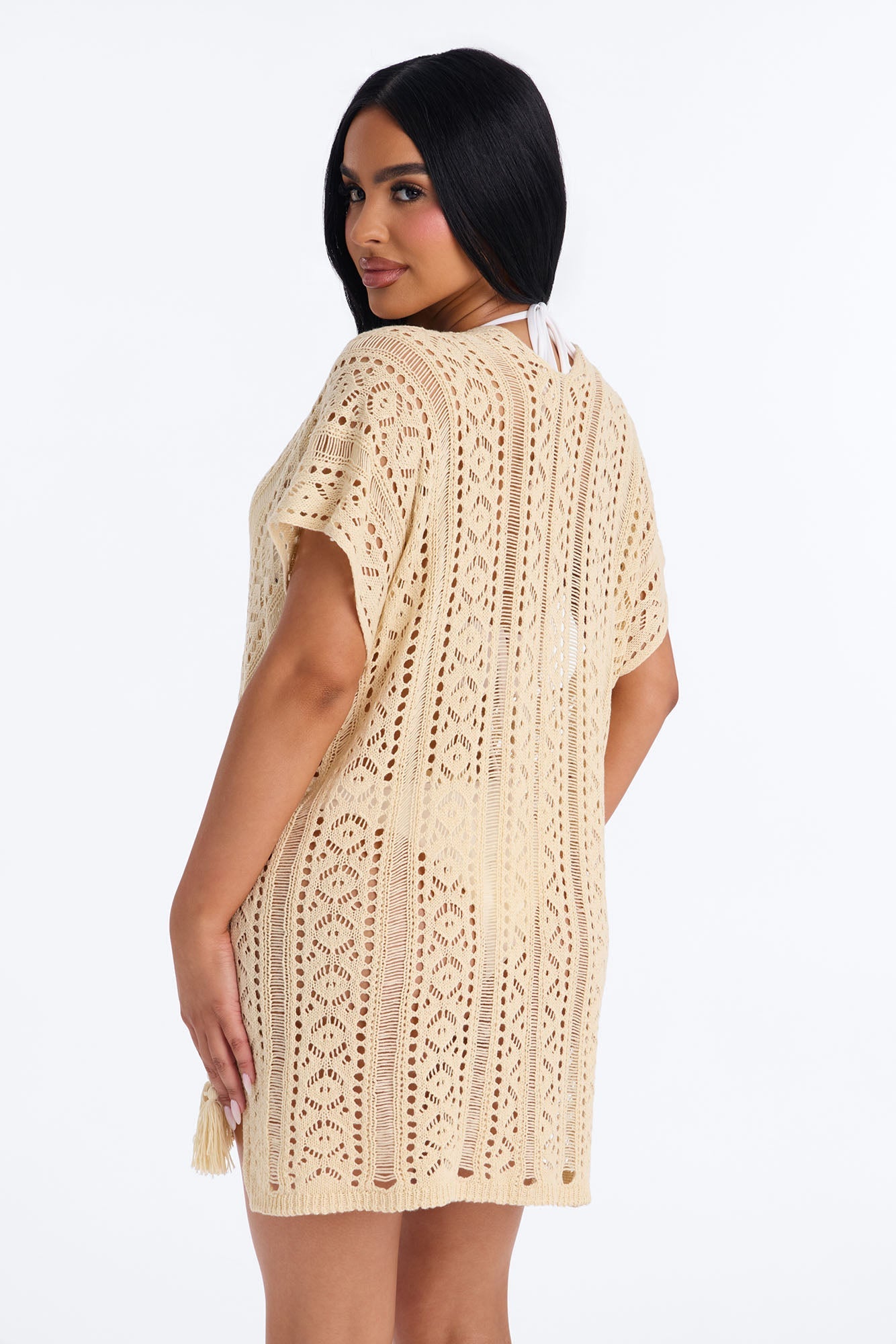 Iris Crochet Swim Cover Up - Off White Fashion Nova