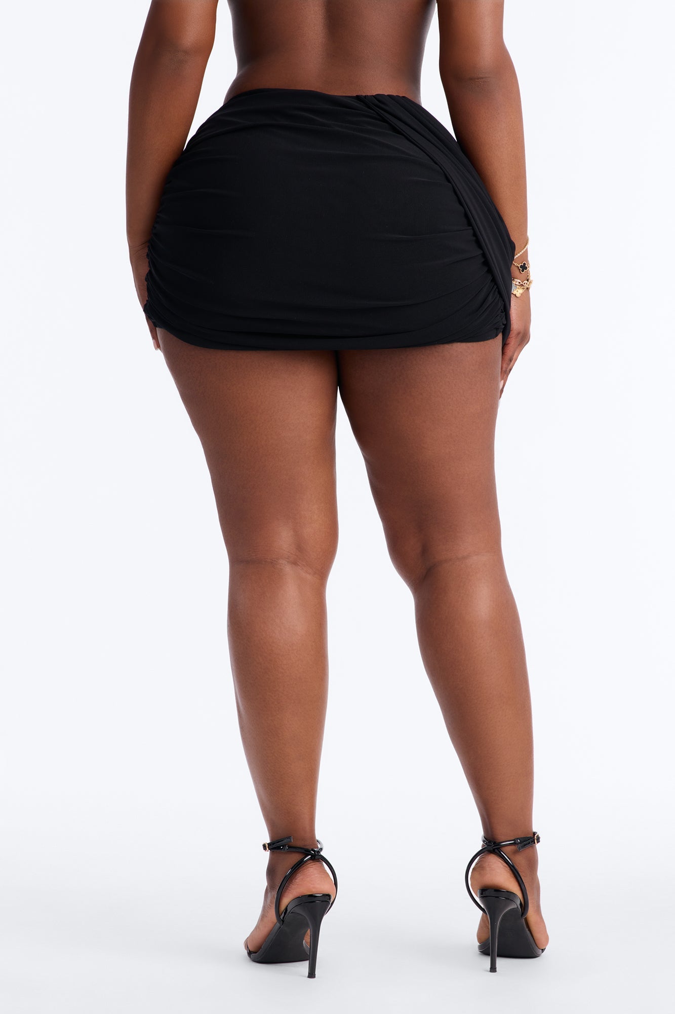 Amira Mesh Twist Micro Mini Skirt - Black NEWFASHIONEDGE