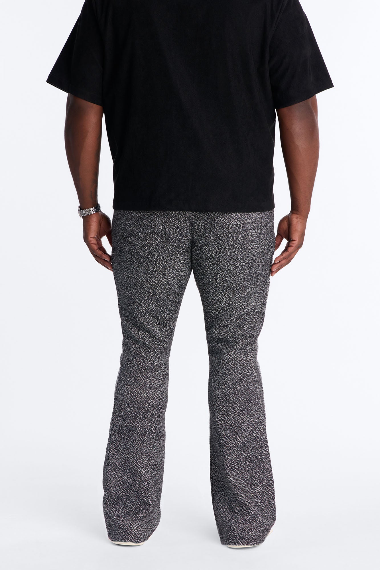 Stacked Slim Flare Tapestry Jean - Grey