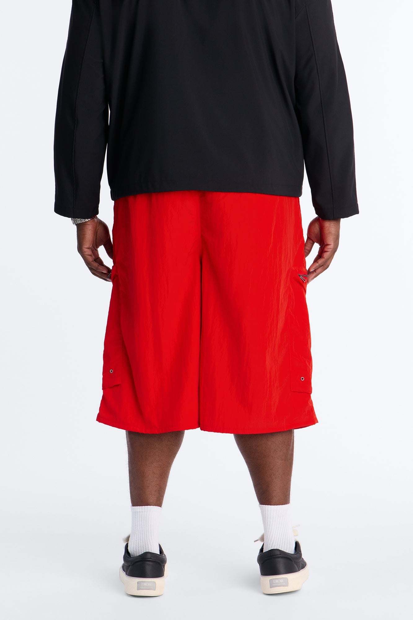 Baggy Oversized Pockets Tech Short - Red