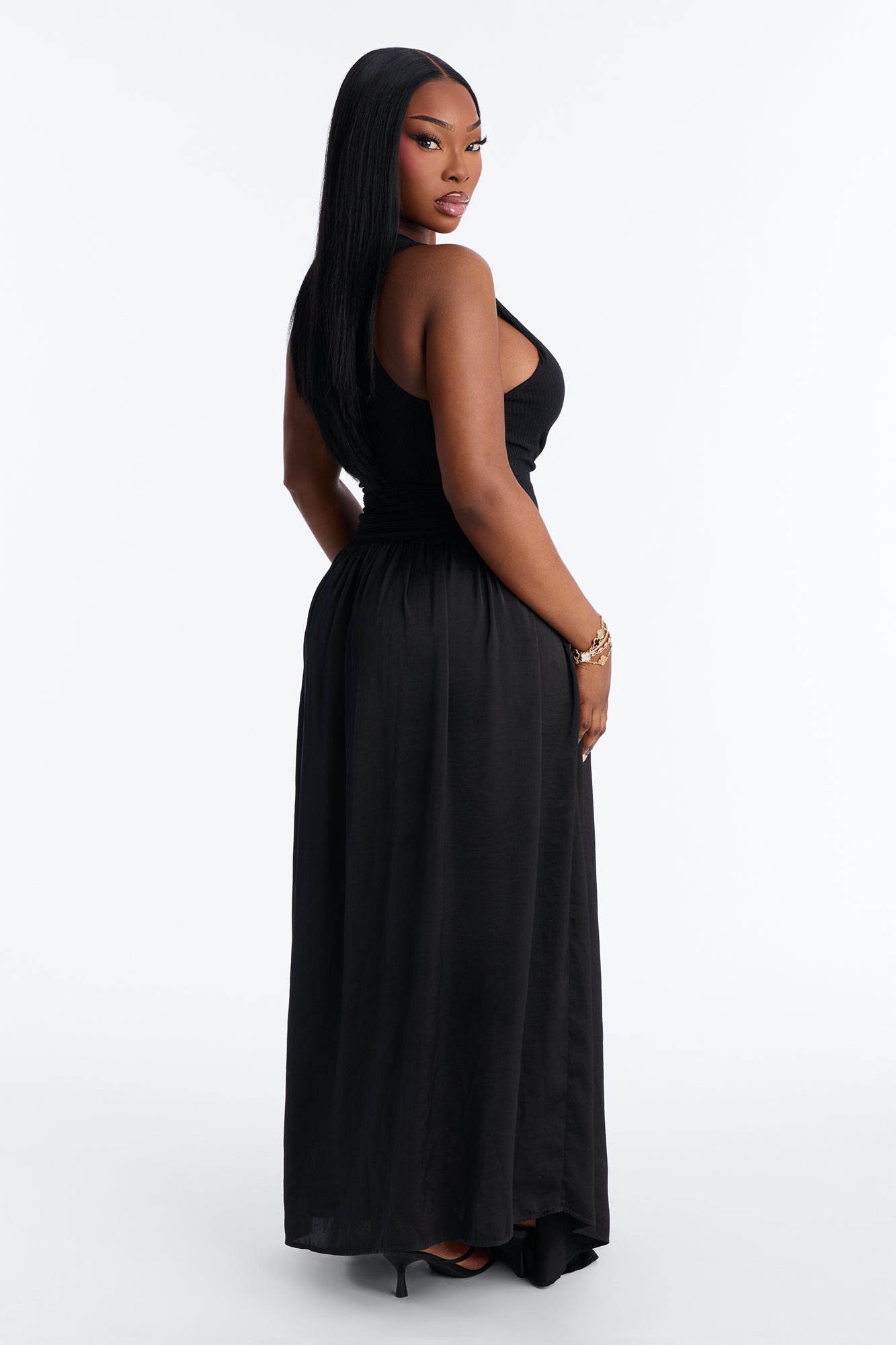 Soho Sleeveless Ribbed Maxi Dress - Black NEWFASHIONEDGE