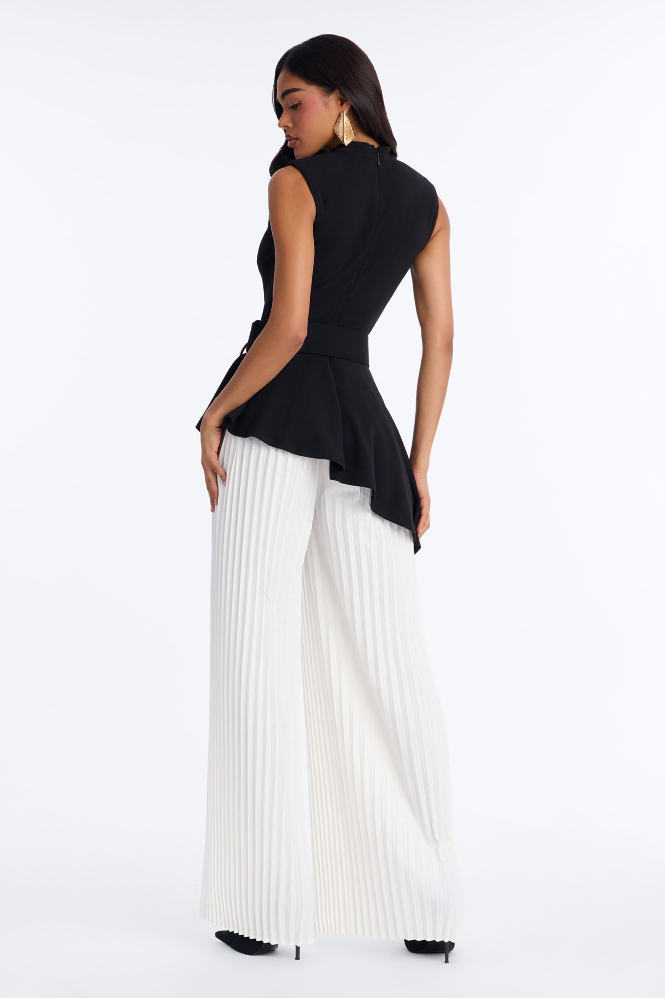 Rosa Twofer Belted Jumpsuit - Black NEWFASHIONEDGE