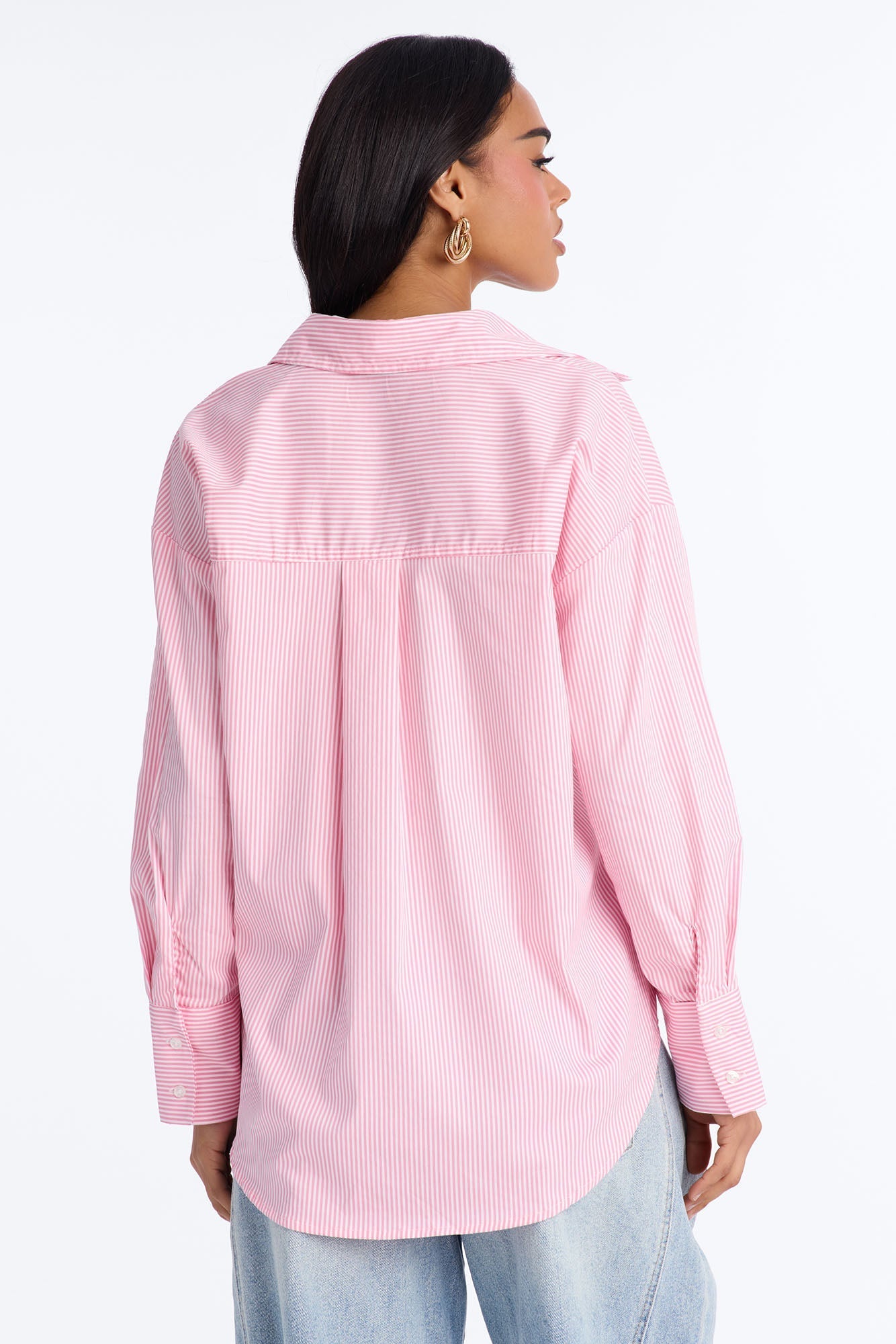 Modern Classic Pinstripe Poplin Shirt - Pink/combo