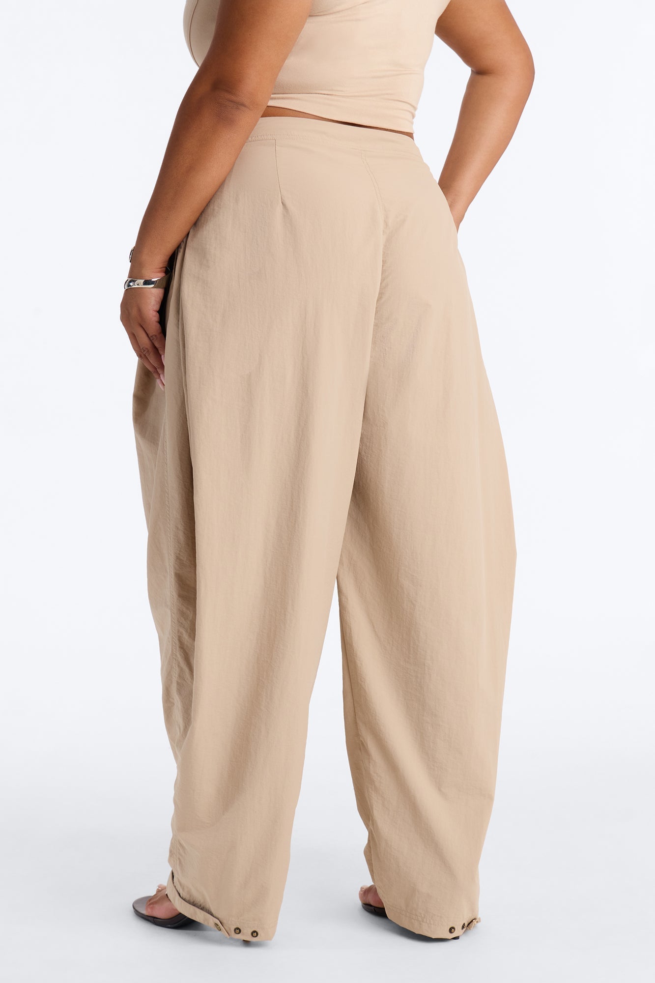 Nylon Windbreaker Pant - Stone
