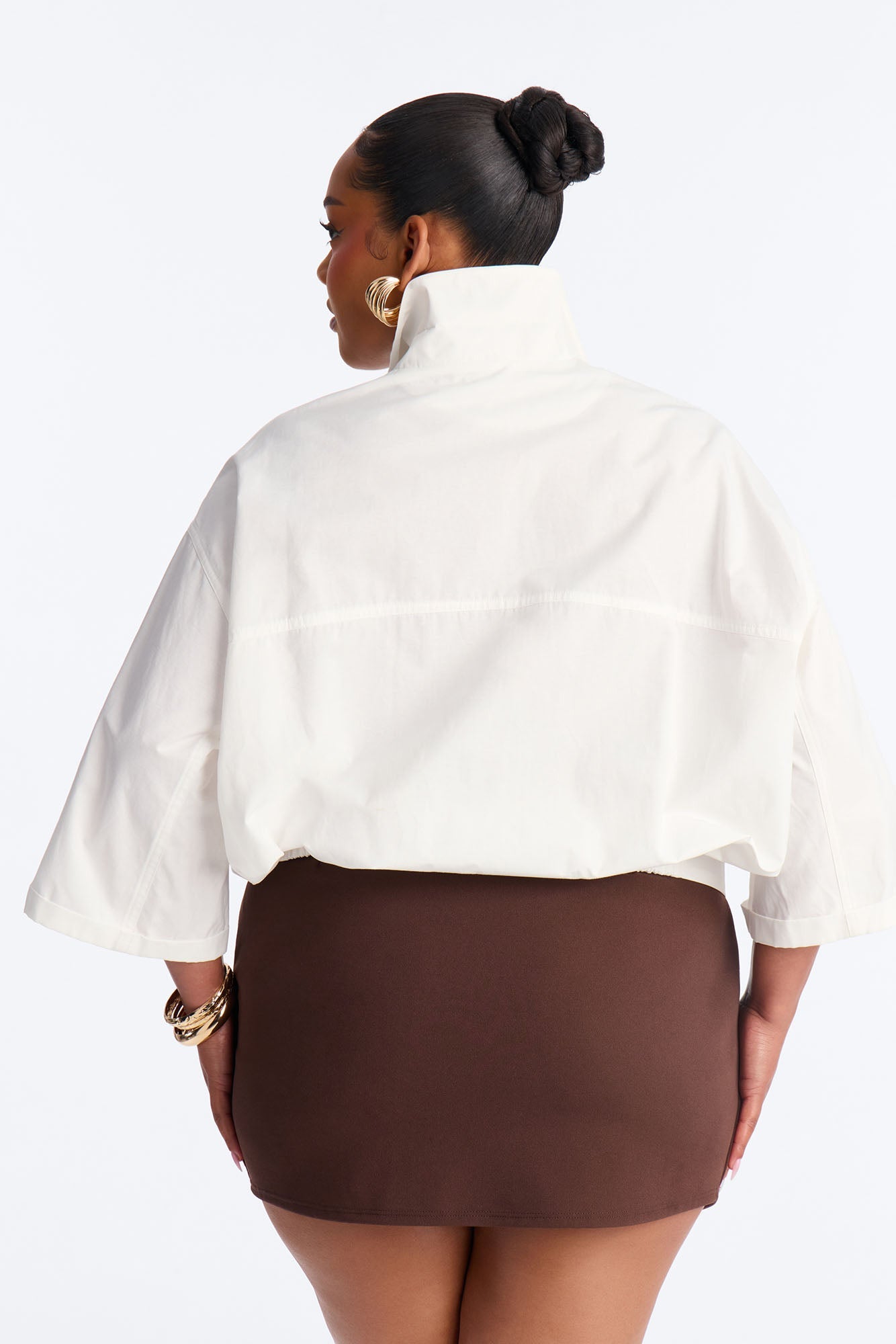 Plans Made Oversized Airflow Shirt - White